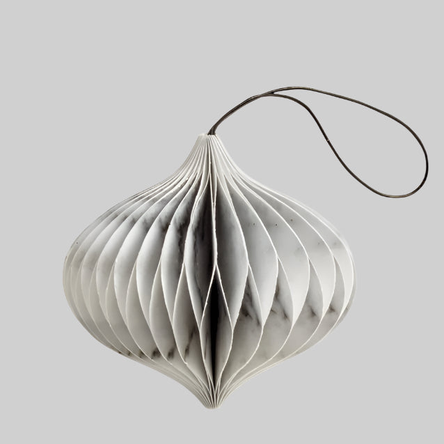Holiday Ornament - paper onion, marble (set of 6)