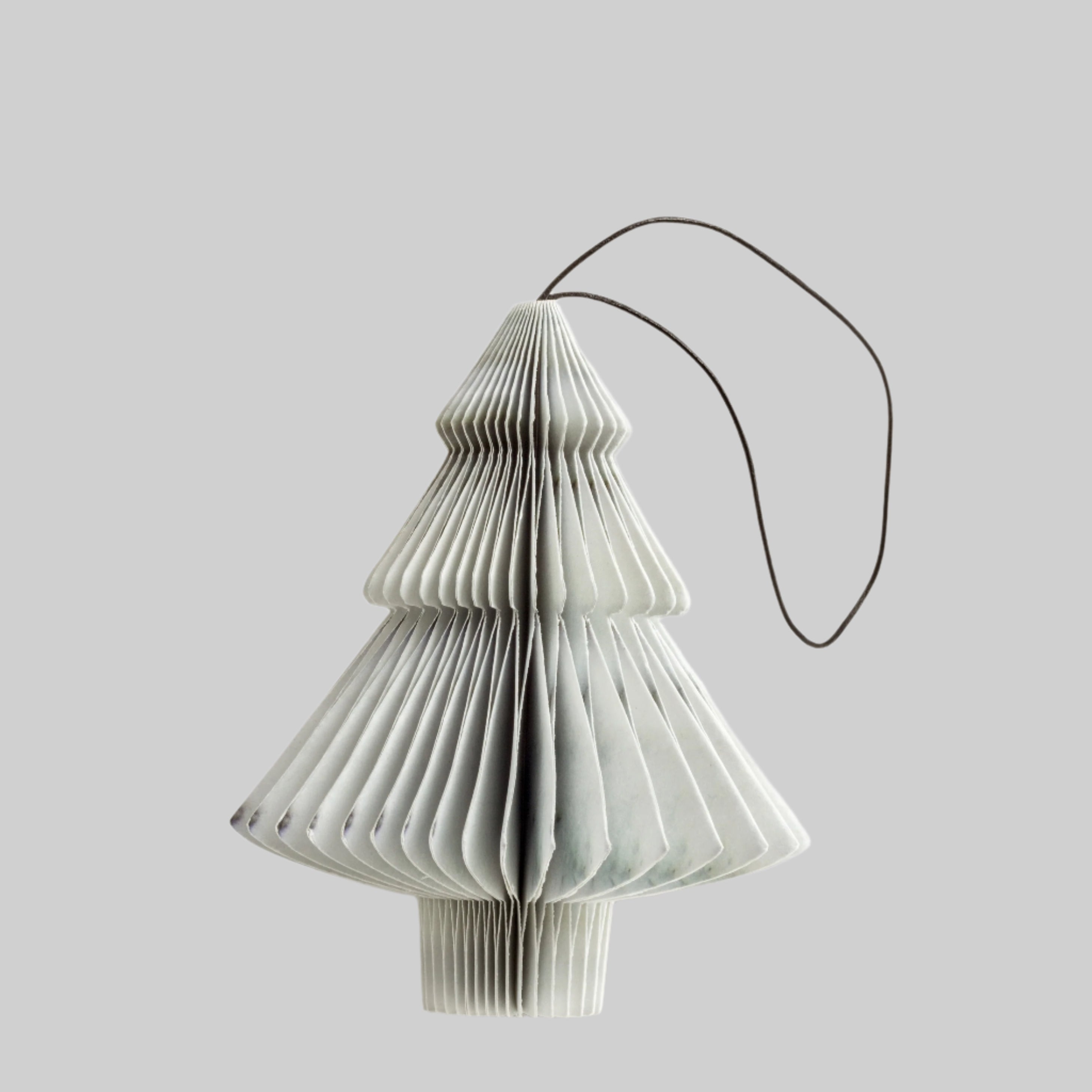 Holiday Ornament - paper tree, marble (set of 6)