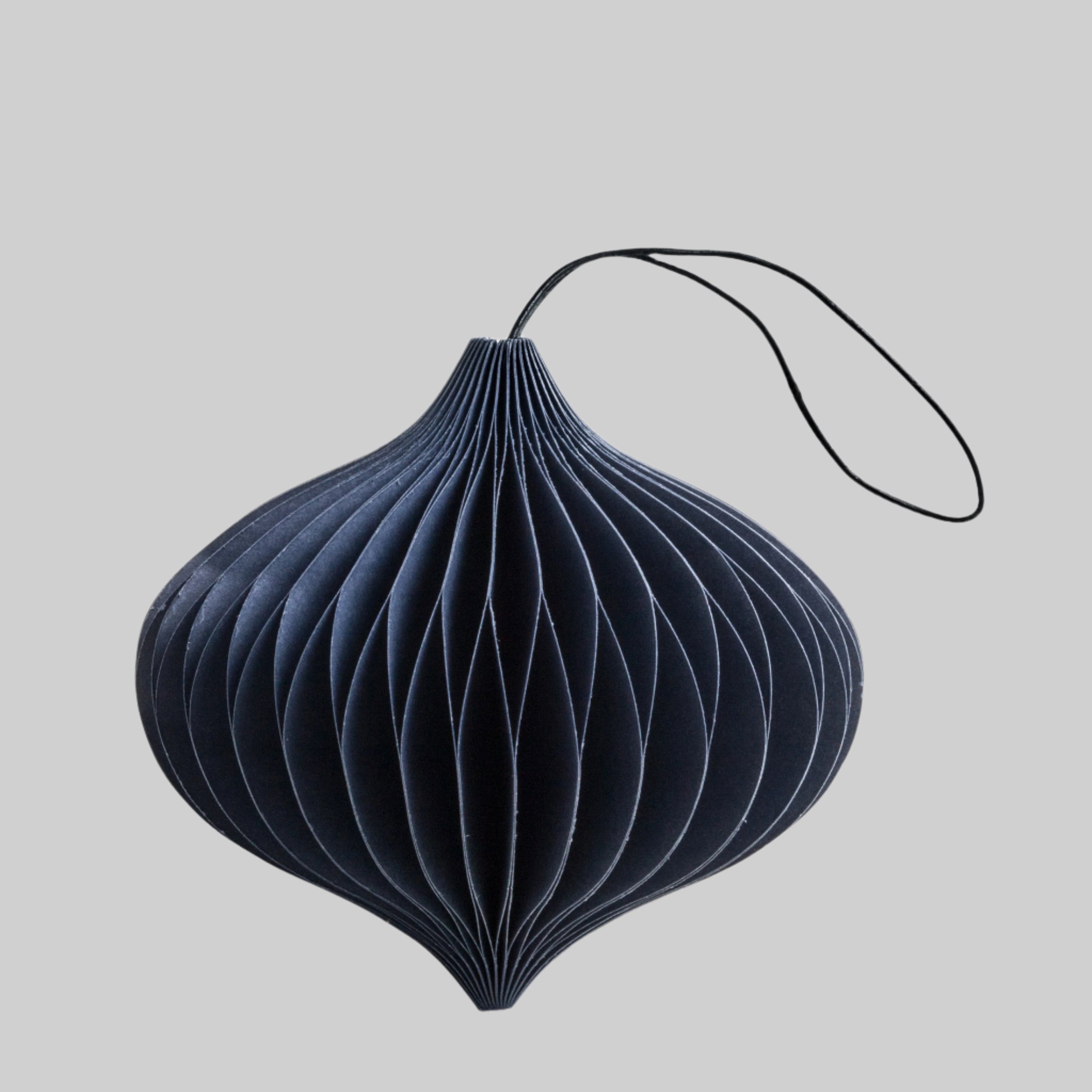 Holiday Ornament - paper onion, midnight blue (set of 6)