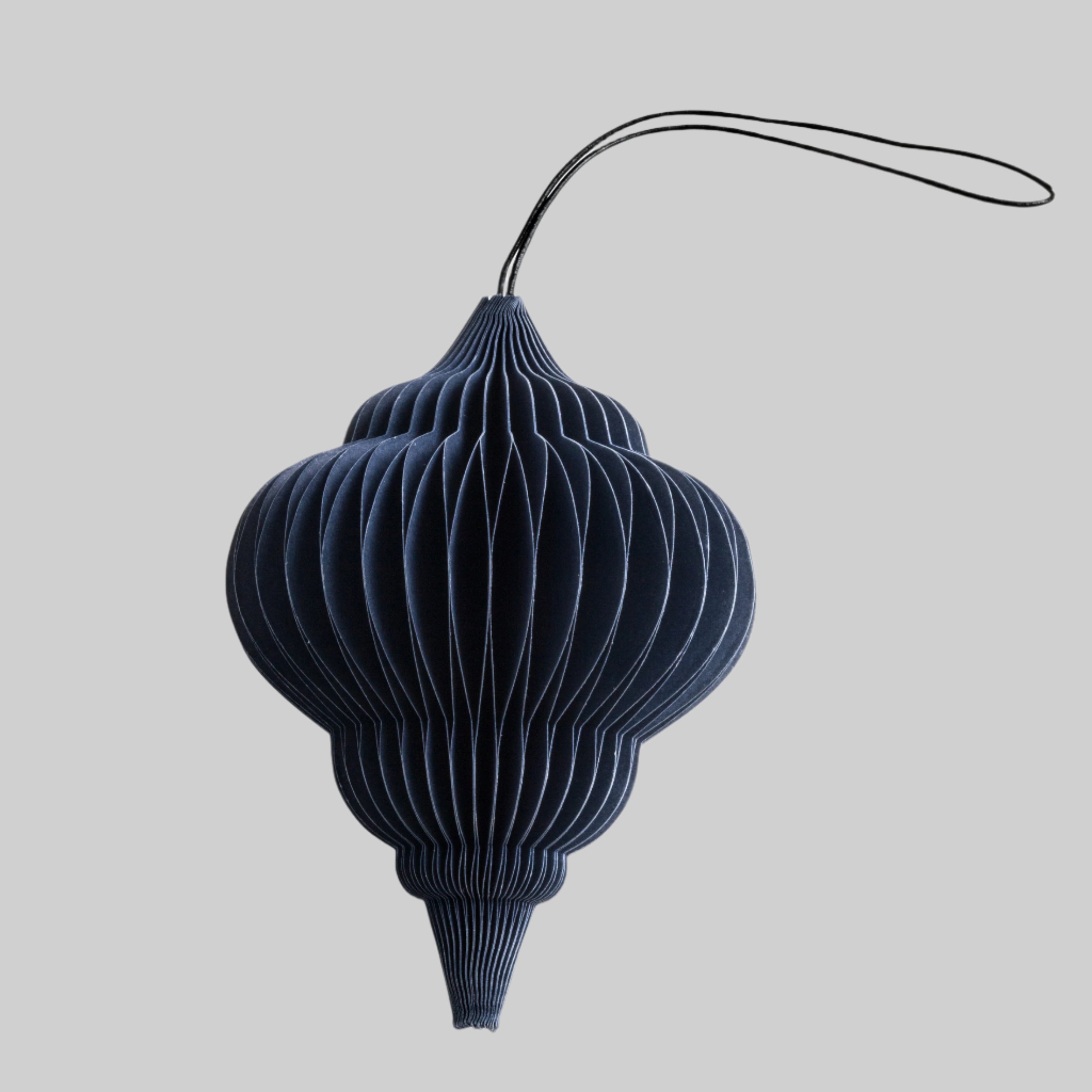 Holiday Ornament - paper jewel, midnight blue (set of 6)