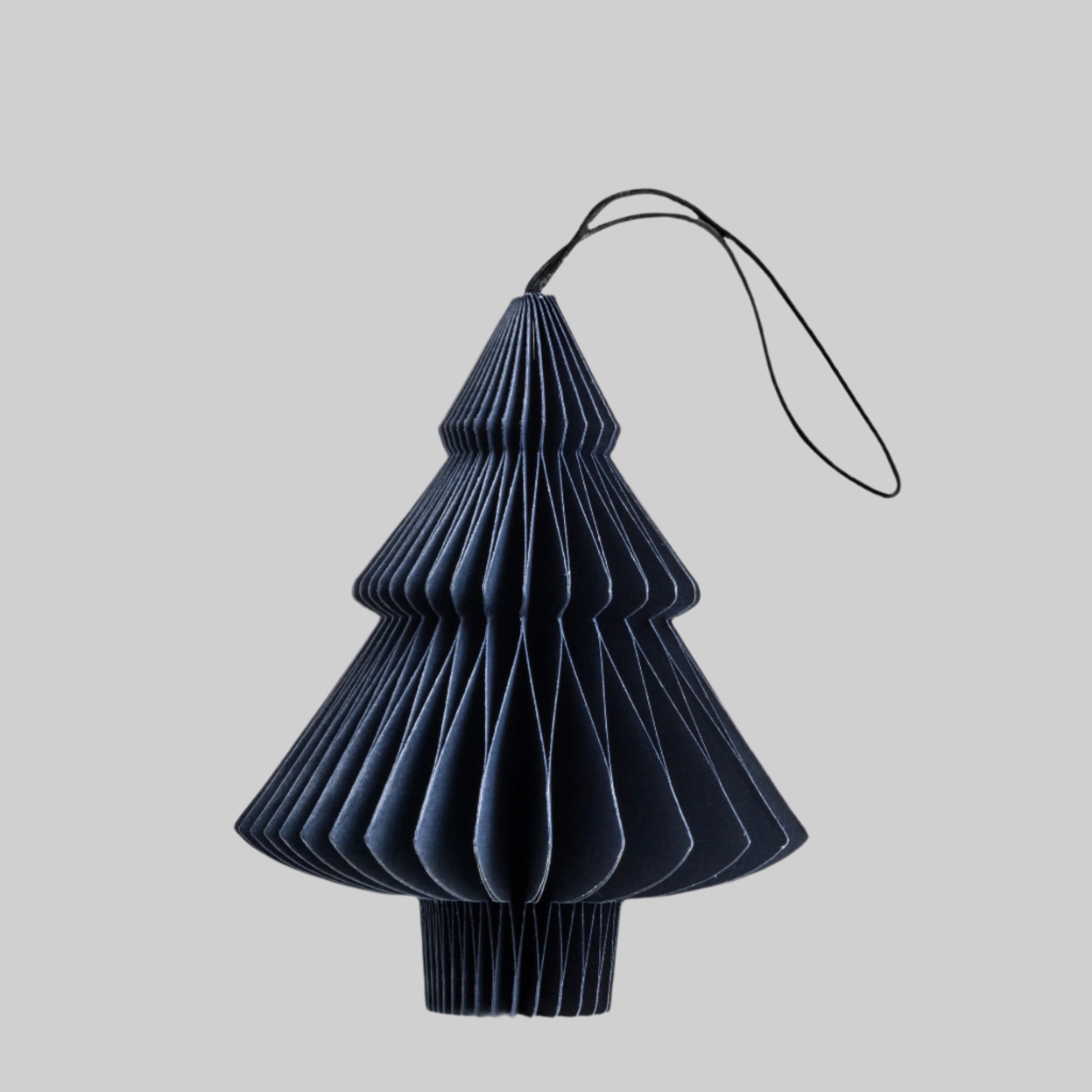 Holiday Ornament - paper tree, midnight blue (set of 6)