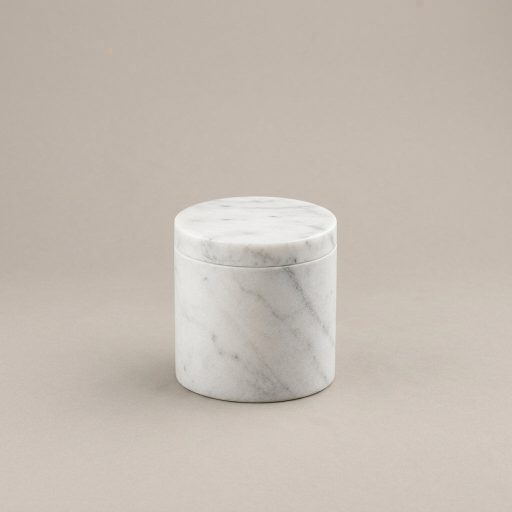 Marblelous canister small, white