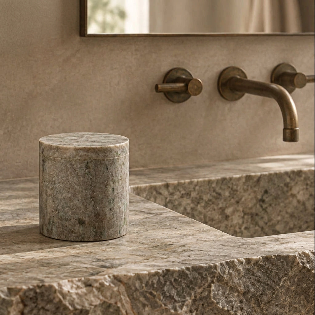 Marblelous canister small, brown