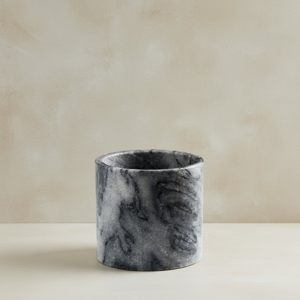 marblelous candleholder large, grey