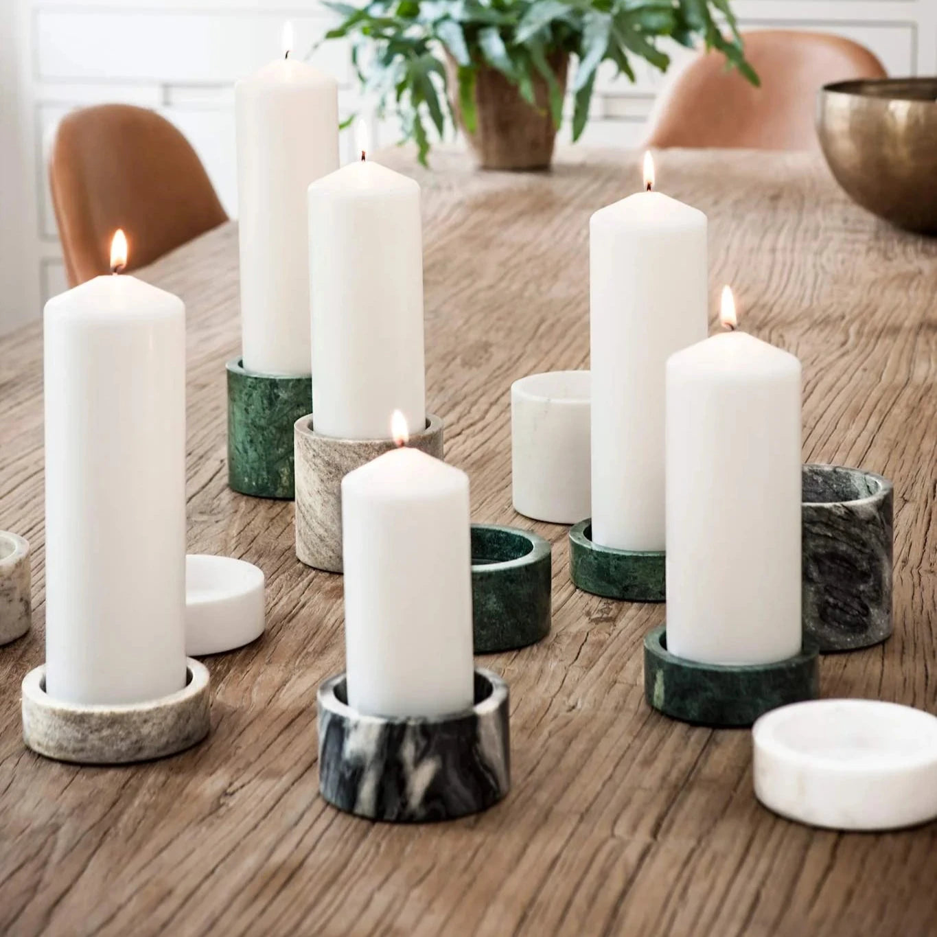 marblelous candleholder small, brown