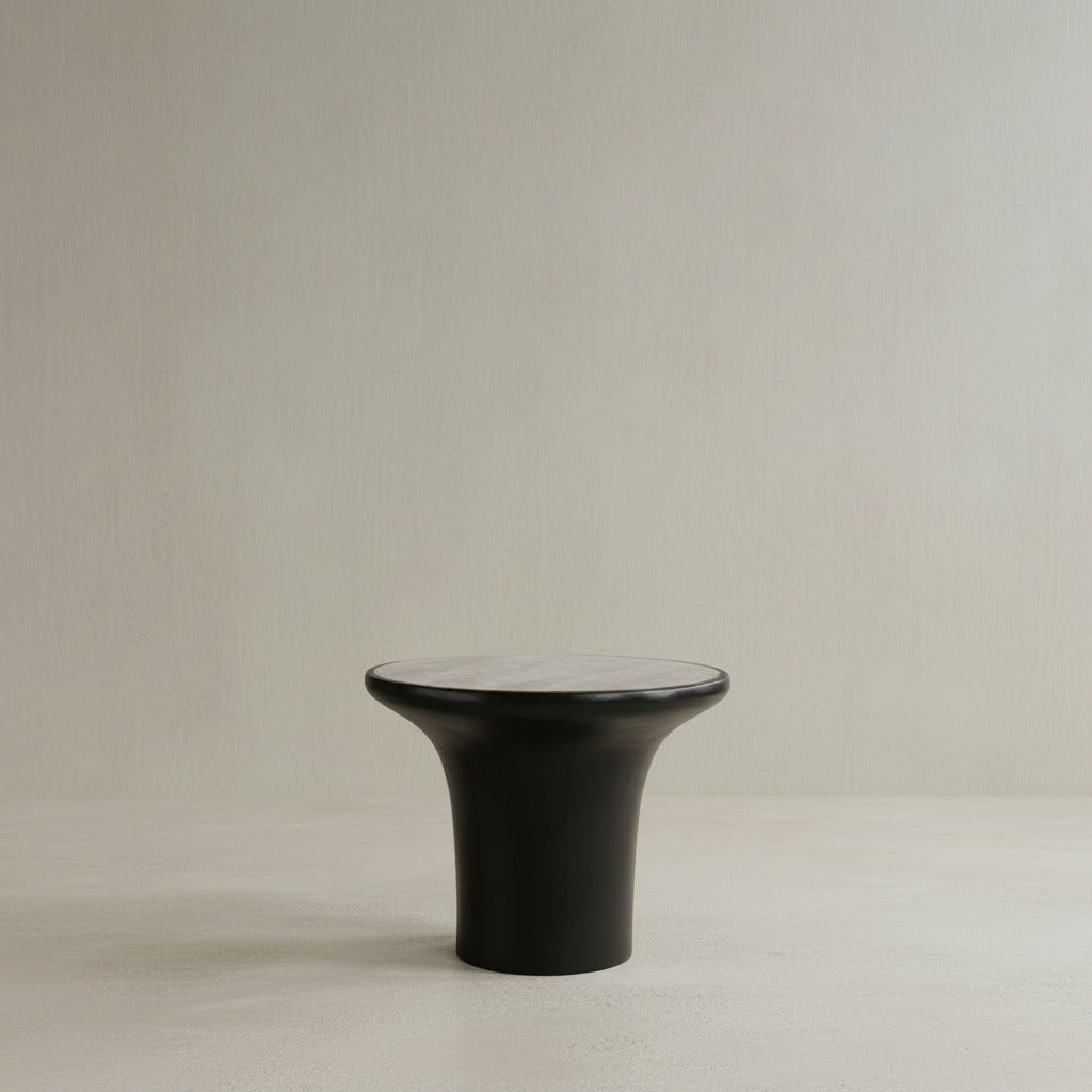 101 Copenhagen - Trumpet Table, Low - Silver Travertine - Coffee Table