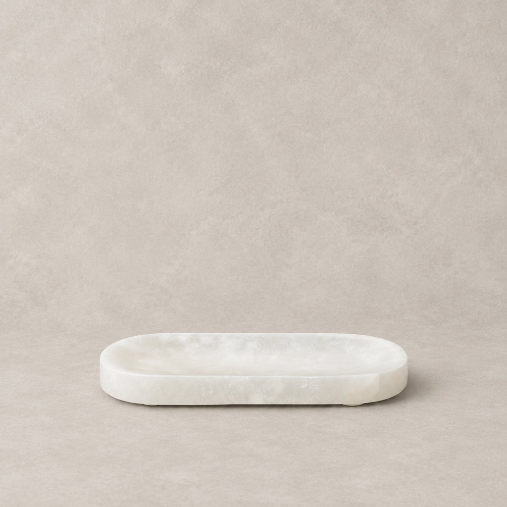 Marblelous oval tray - small, alabaster