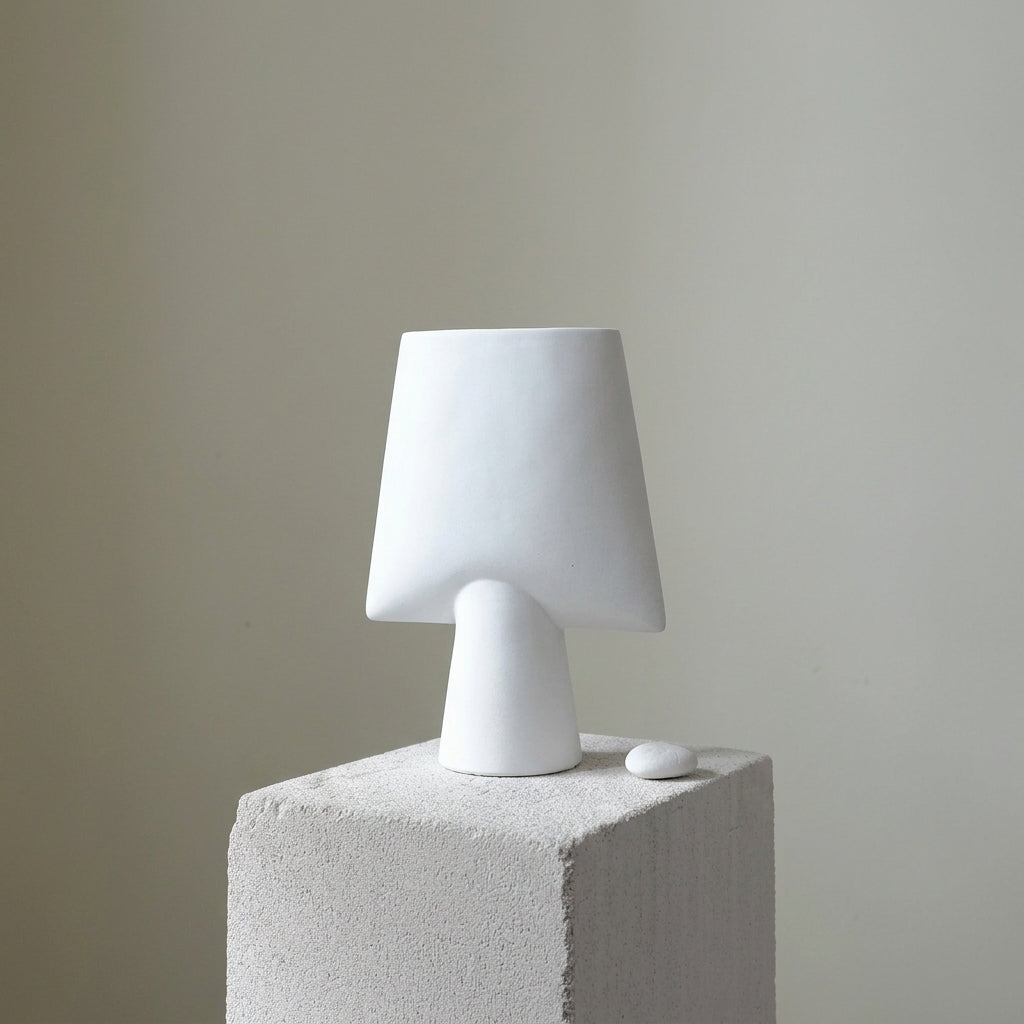 Sphere Vase Square, Mini - Bone White