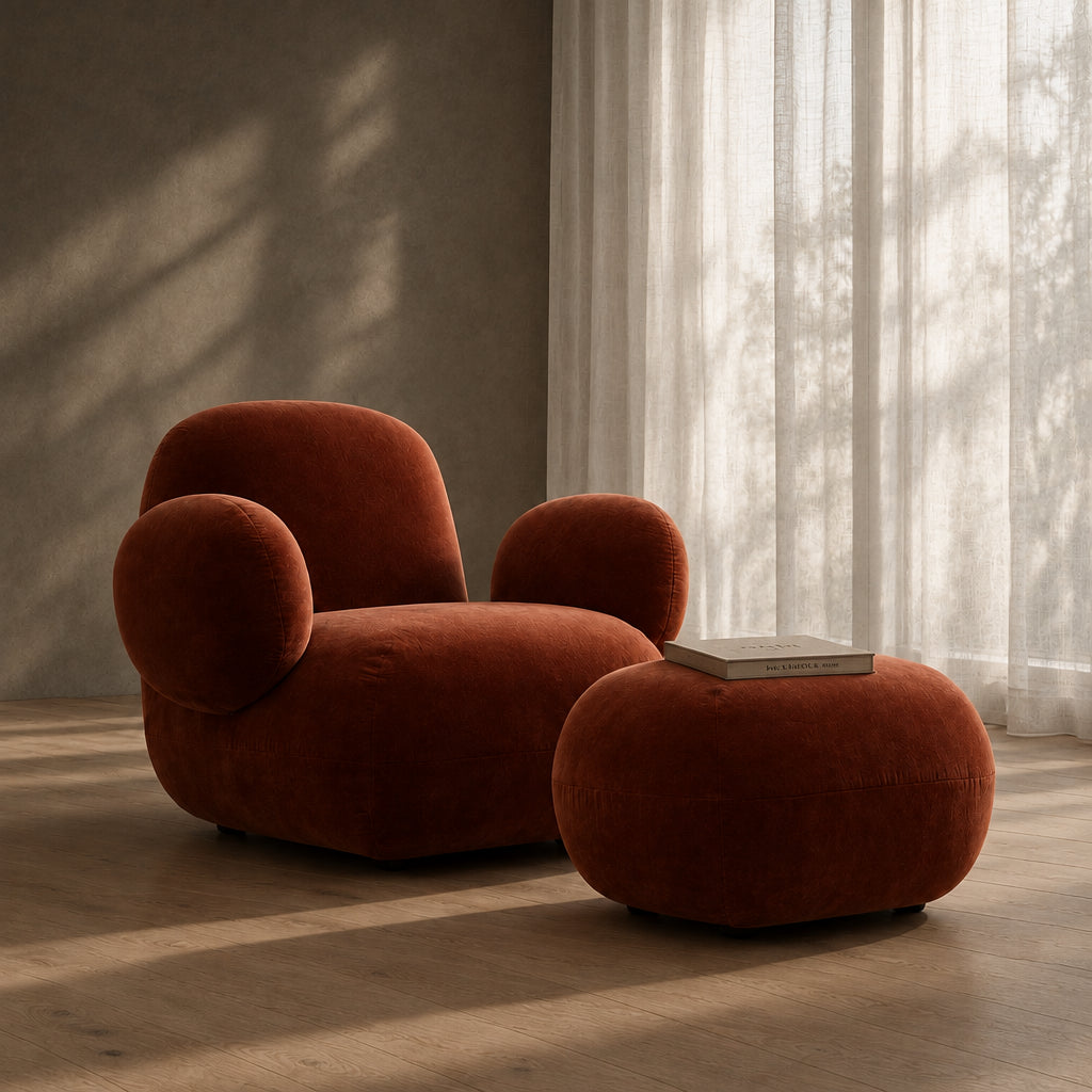 Toe Armchair, Flat - Rust