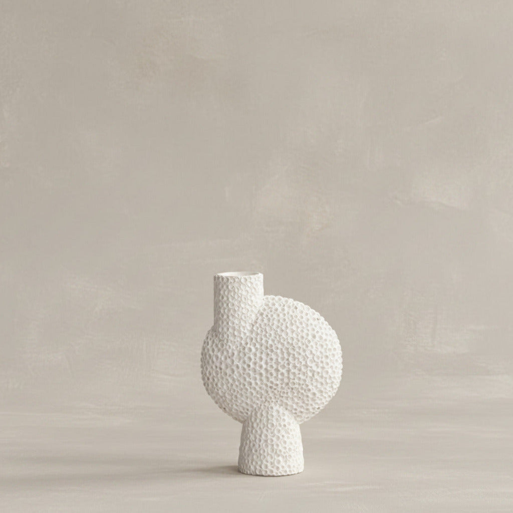 Sphere Vase Bubl, Shisen, Medio - Bone White
