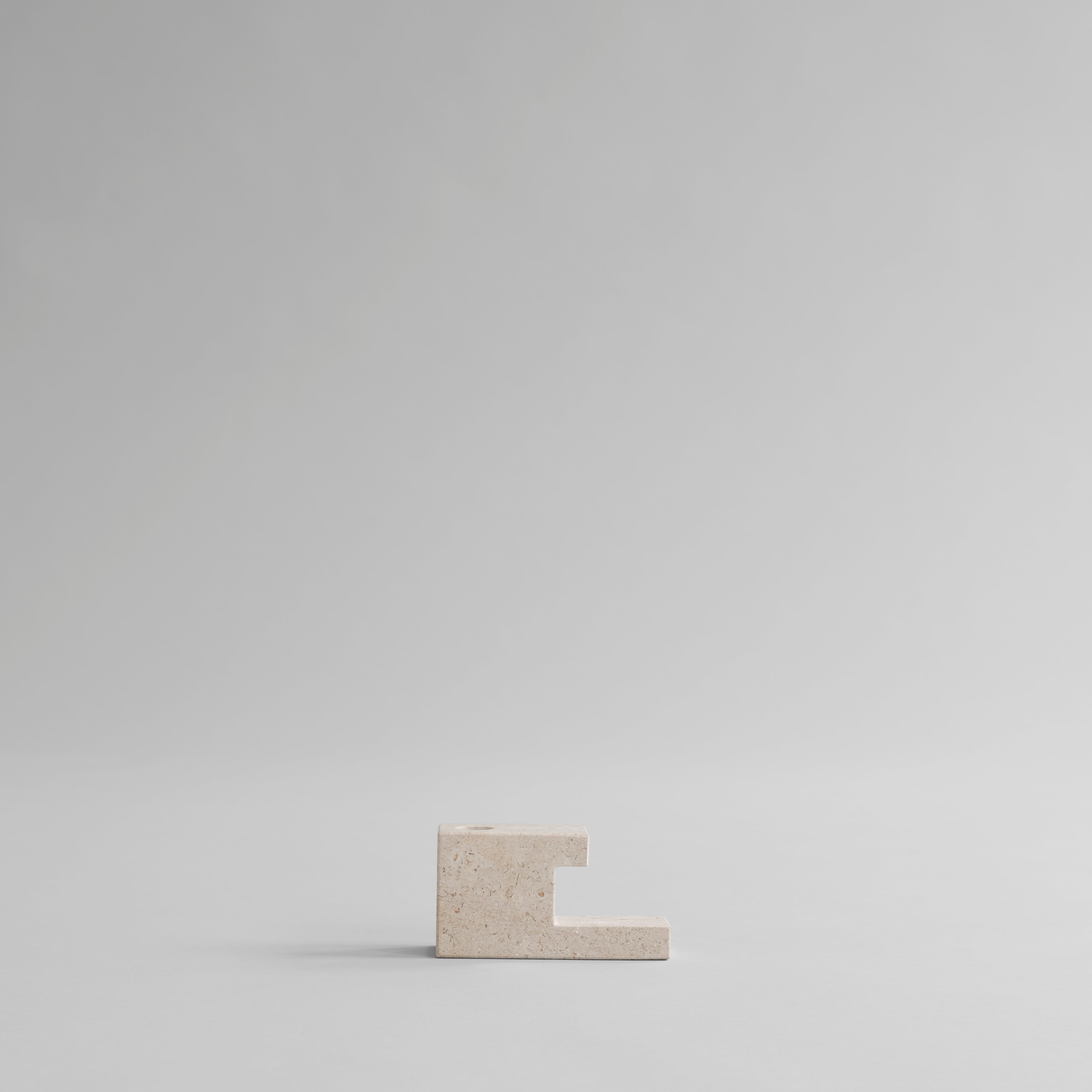 Brick Candleholder, Low - Limestone