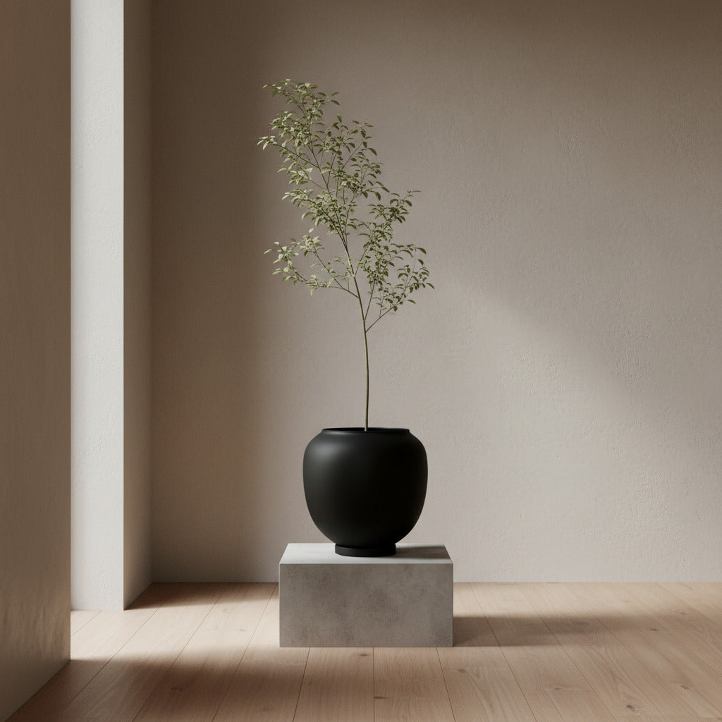 Sunao Plant Pot, Hexa- Black