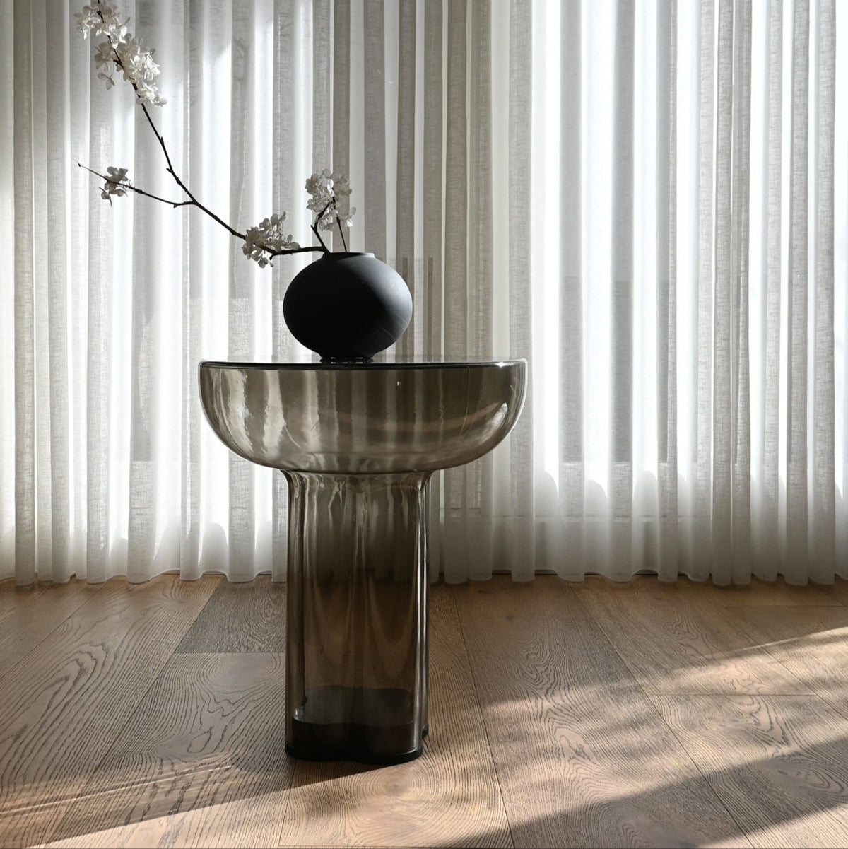 Crown Table Glass, Tall - Smoked Forest