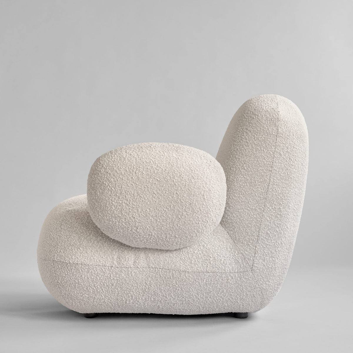 Toe Armchair, Flat - Off White Bouclé