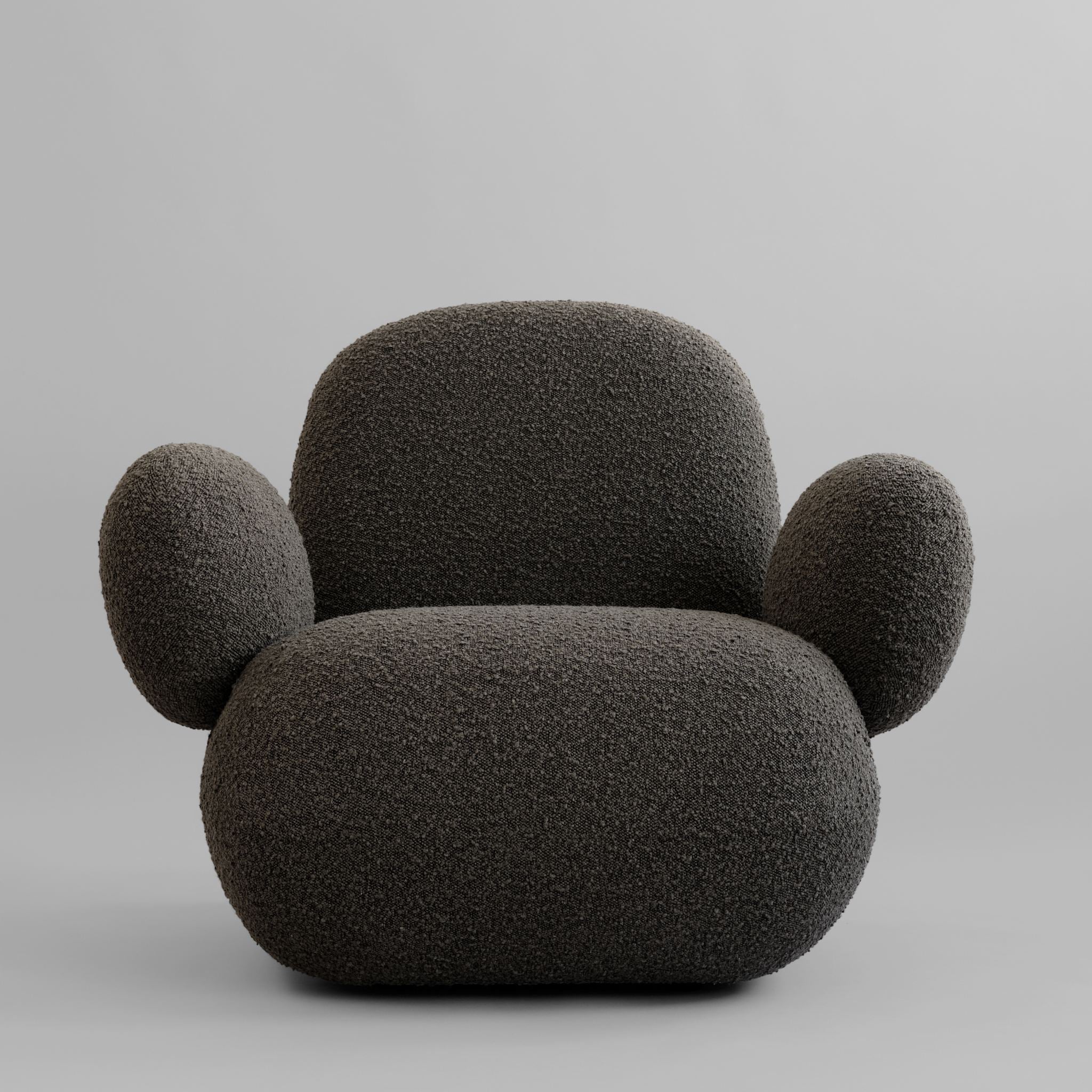 Toe Armchair, Flat - Deep Taupe Bouclé*