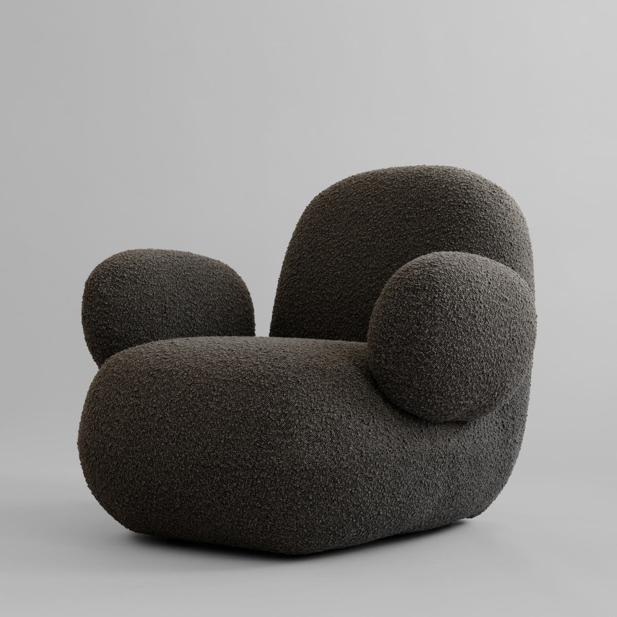 Toe Armchair, Flat - Deep Taupe Bouclé