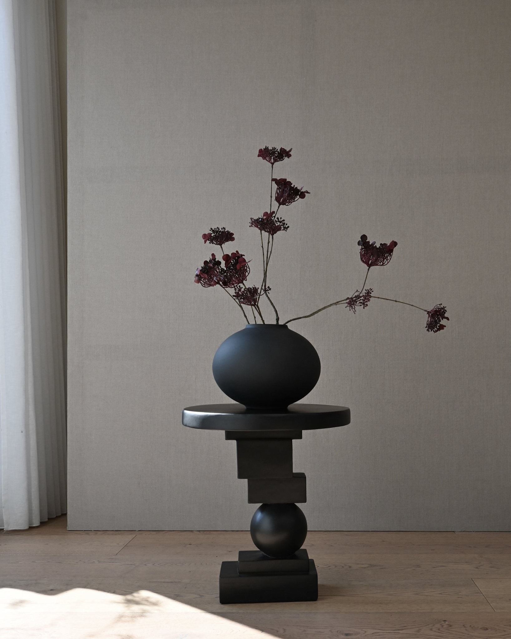 Sunao Vase Fat, Mini - Black