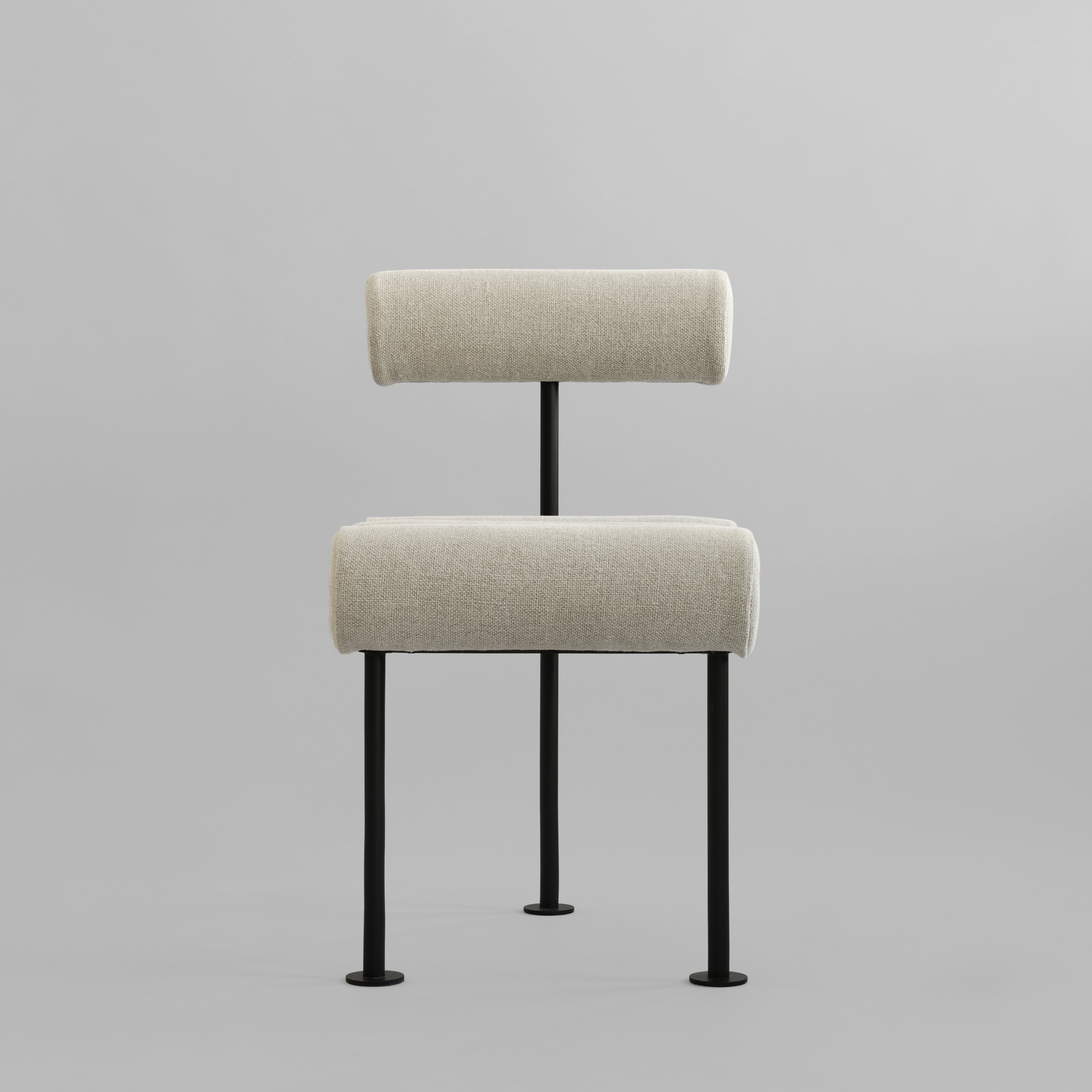 Hiro Dining Chair, Black Frame - French Sand Linen