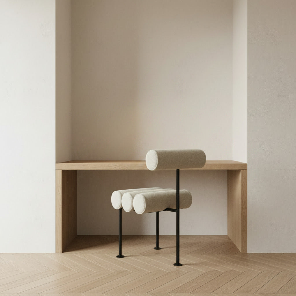 Hiro Dining Chair, Black Frame - French Sand Linen