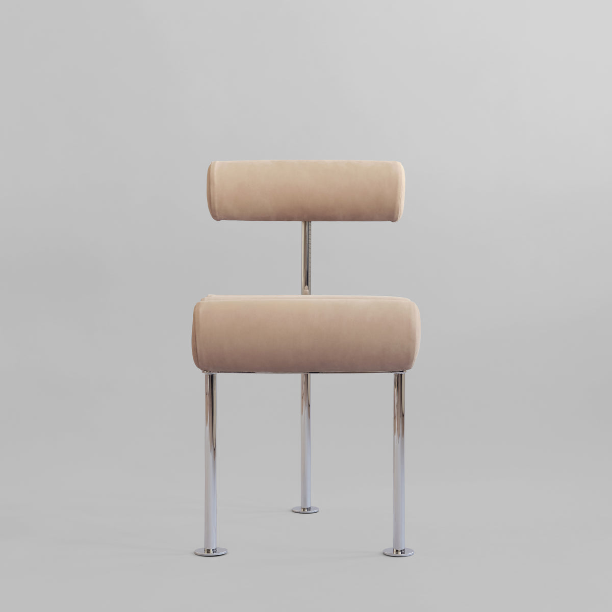 Hiro Dining Chair, Stainless Steel - Nubuck