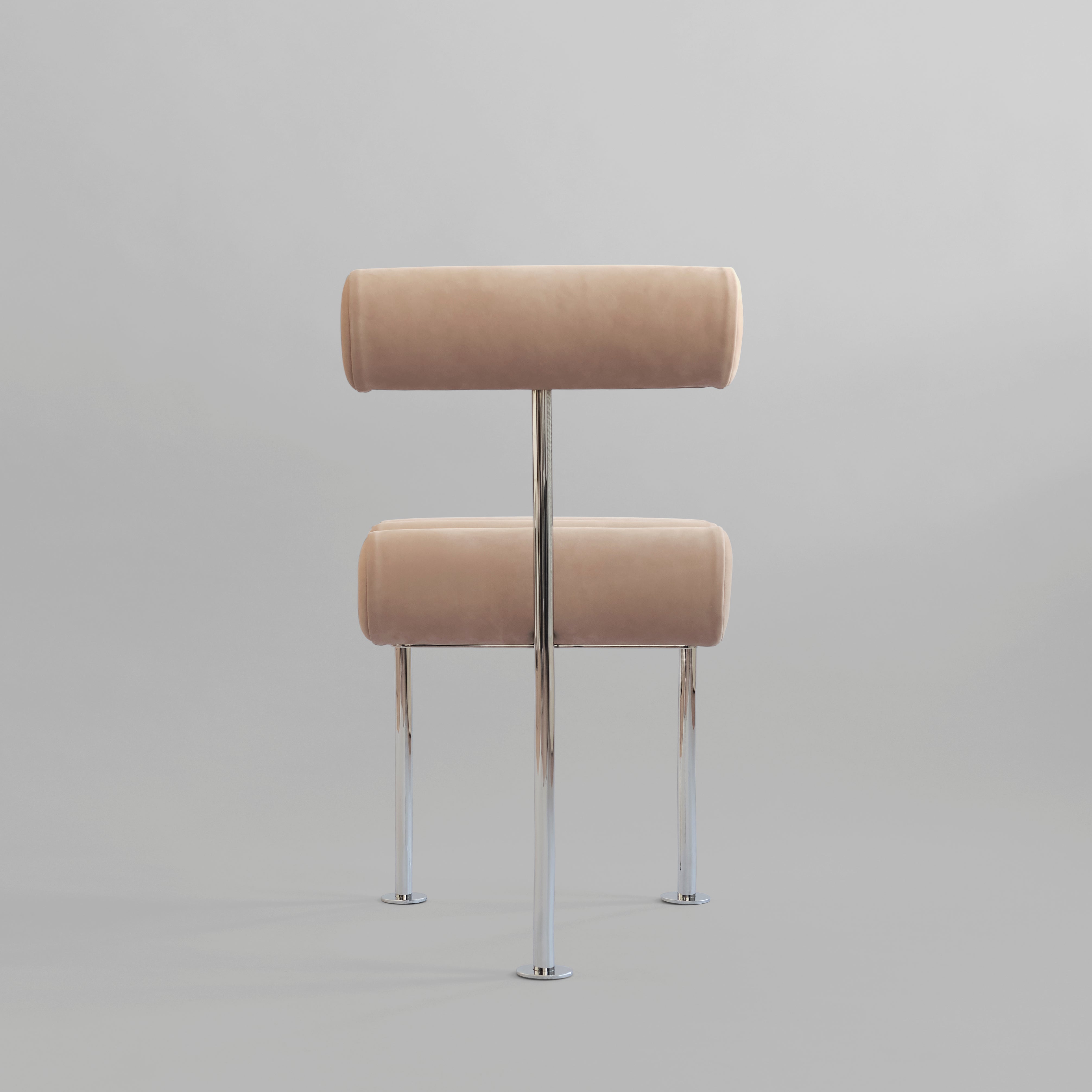 Hiro Dining Chair, Stainless Steel - Nubuck