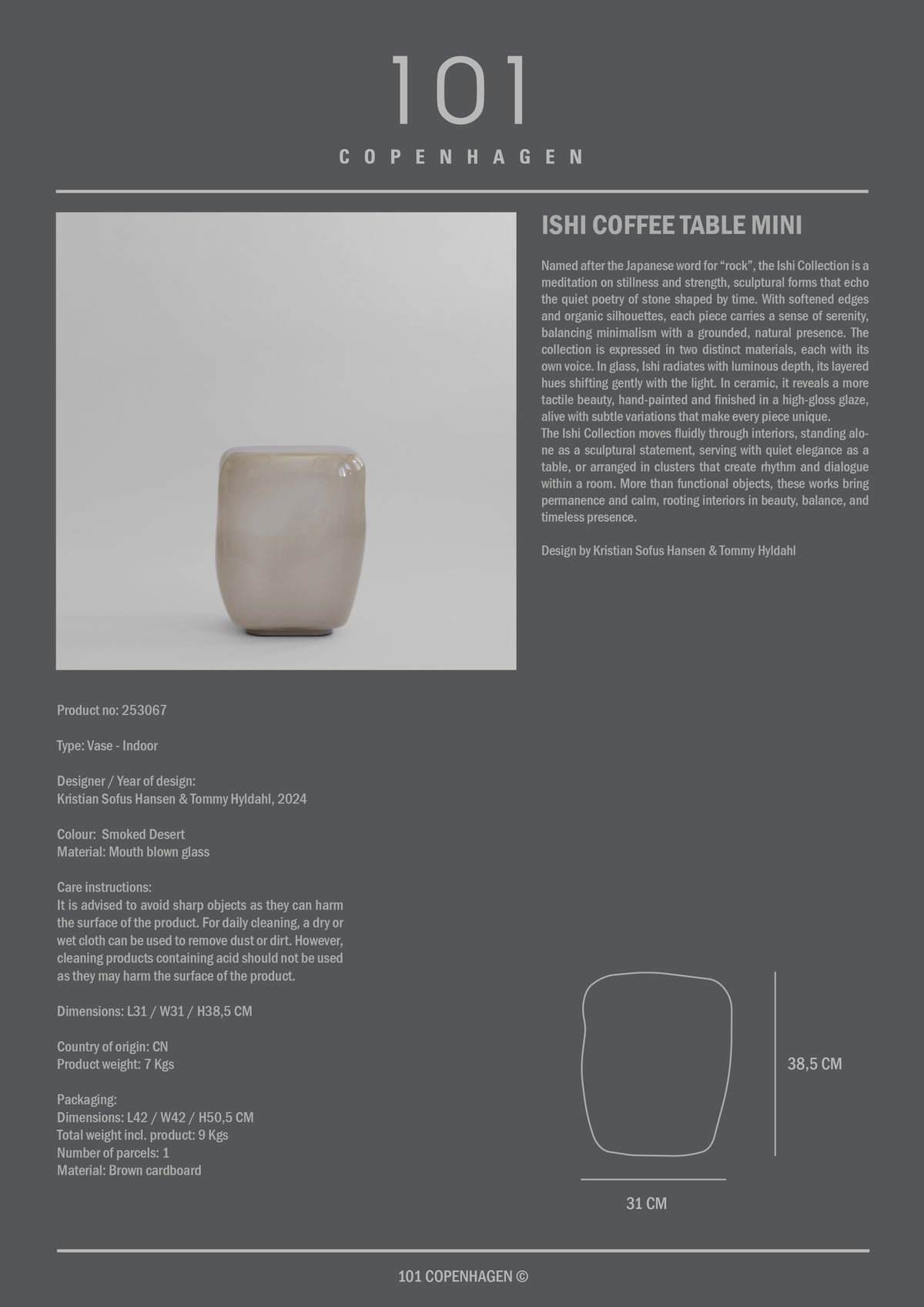 Ishi Coffee Tables, Mini - Smoked Desert