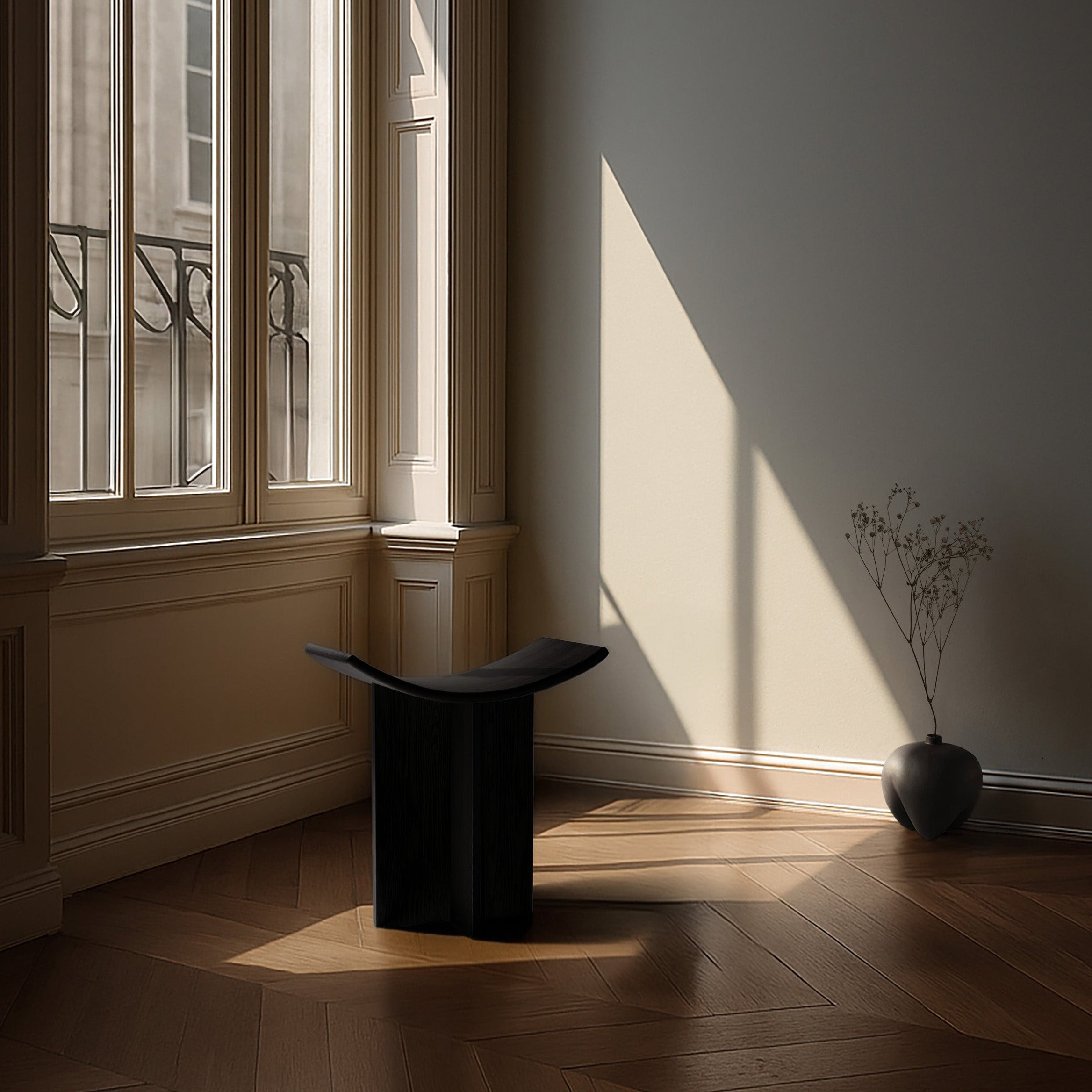 Brutus Stool - Coffee Black Oak