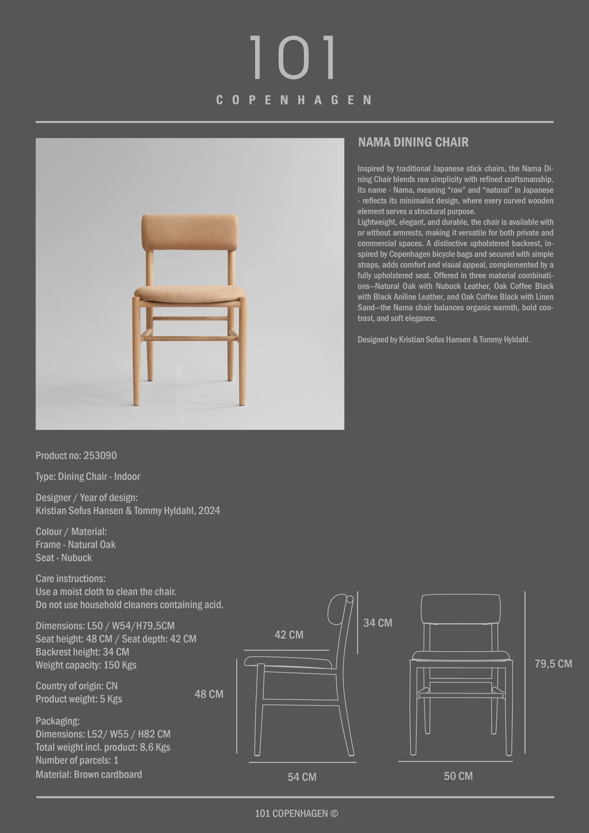 Nama Dining Side Chair - Nubuck