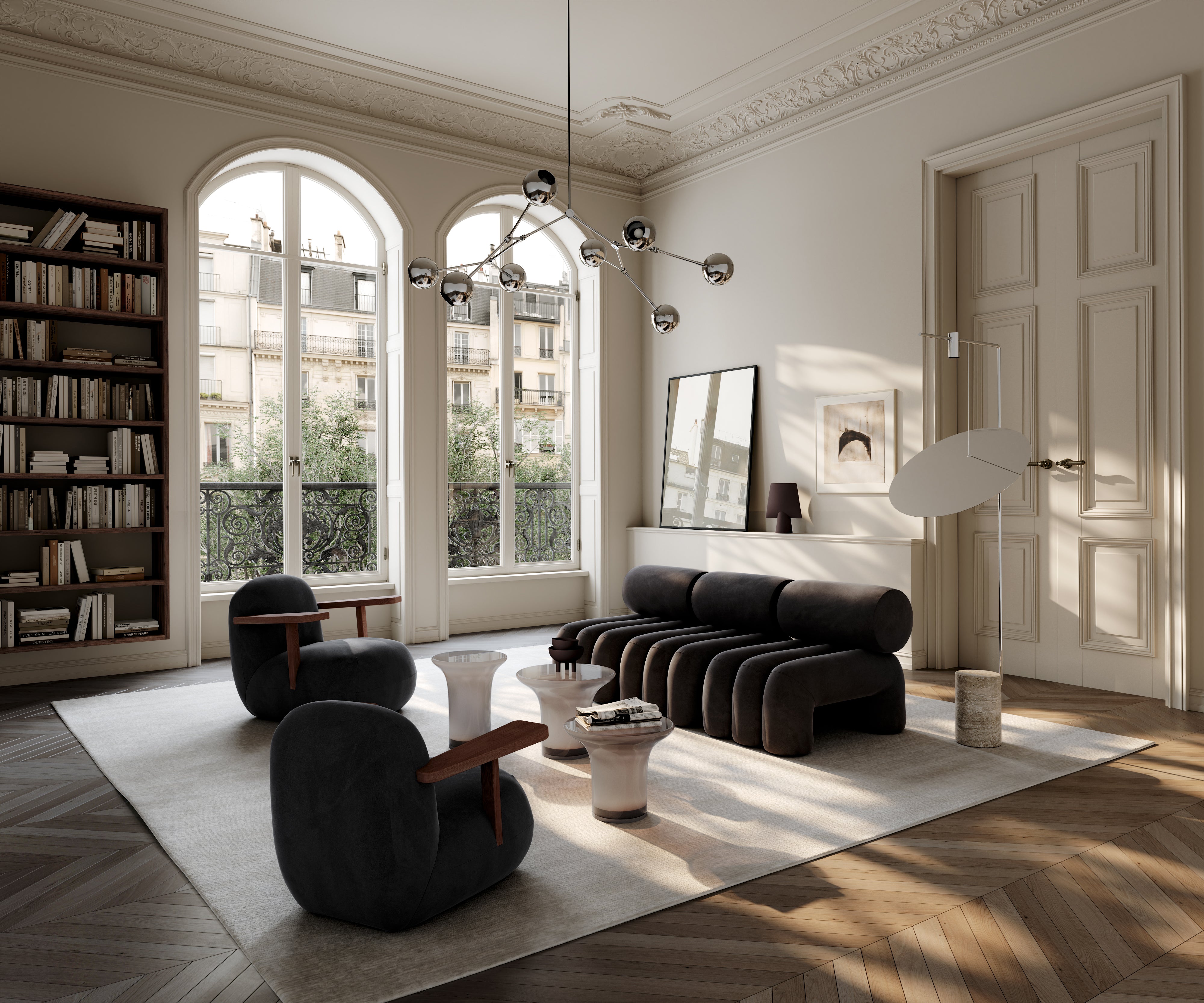 Toe Chair, Armest Ð Classic Brown Oak / Peat