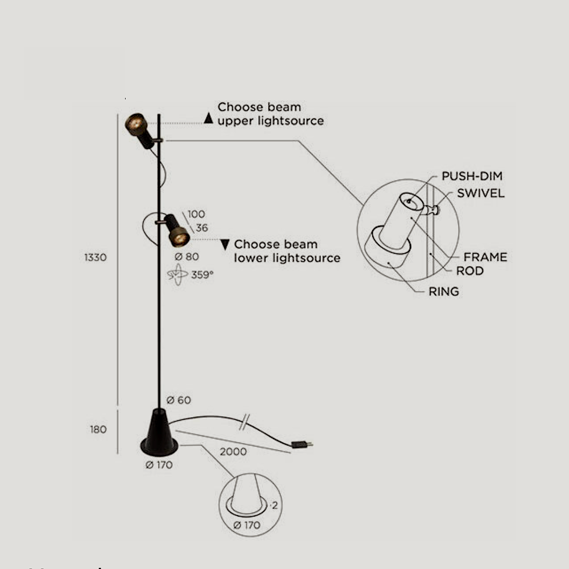 2Thirty-Floor Lamp 2 - 8 Options