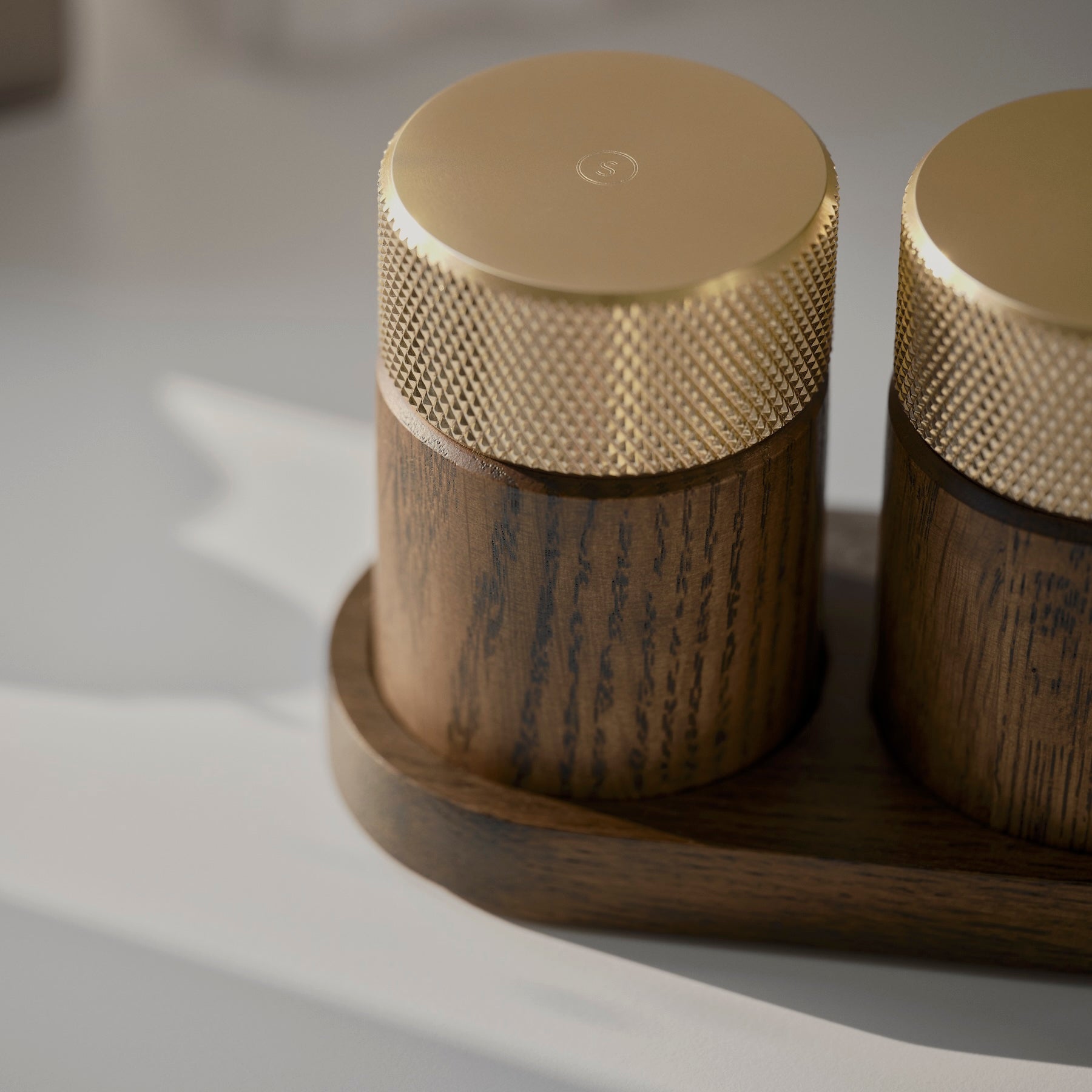 SINA salt & pepper mill set - dark ash/brass