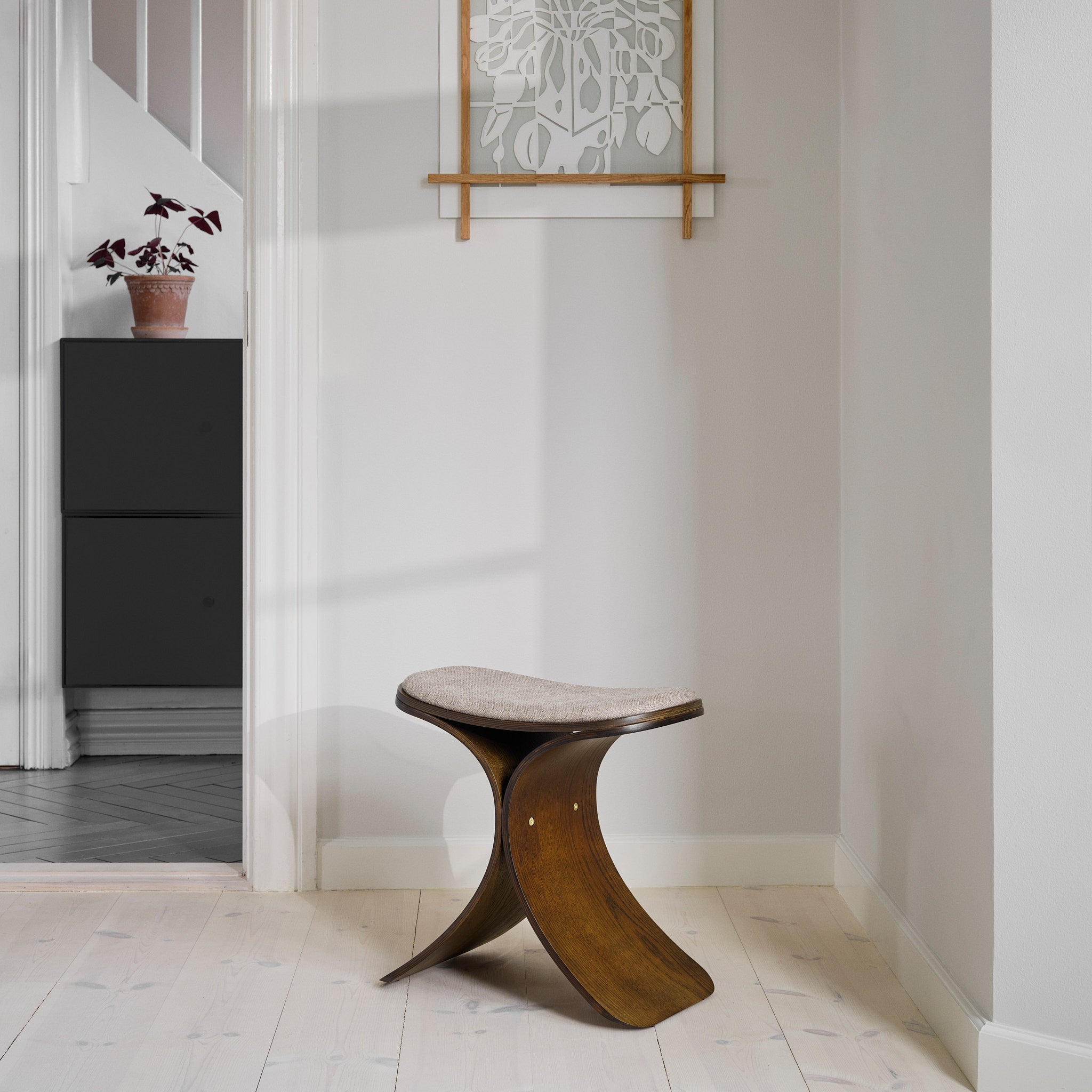 Luno Stool Dark Oak/ Dark Beige Seat