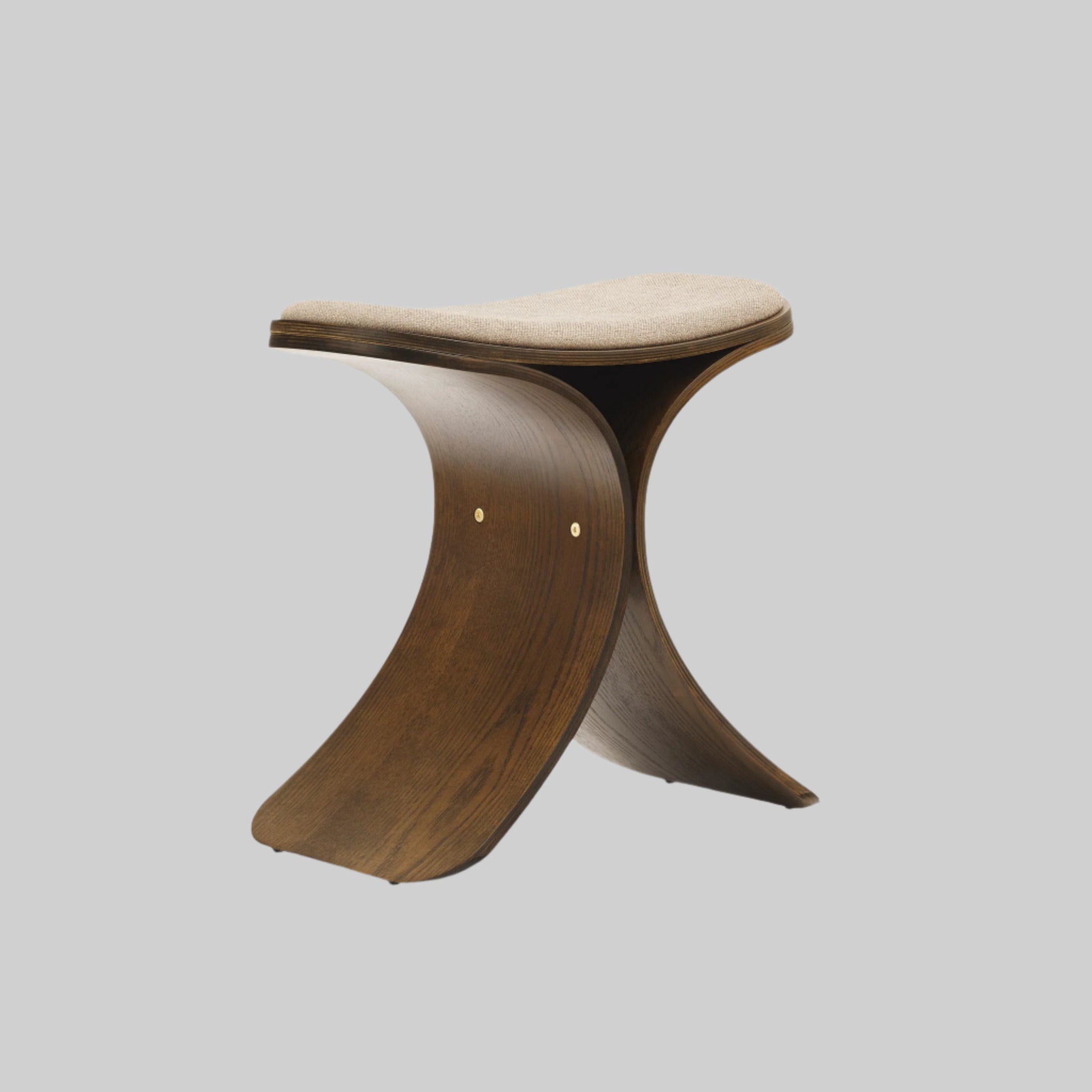 Luno Stool dark oak/ dark beige textile*
