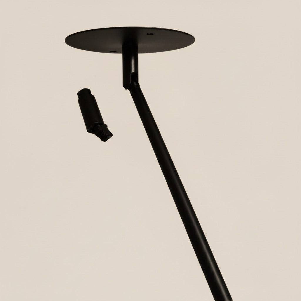 Ceiling Canopy - Angle for Chandeliers with Rods - Matte Black Finish