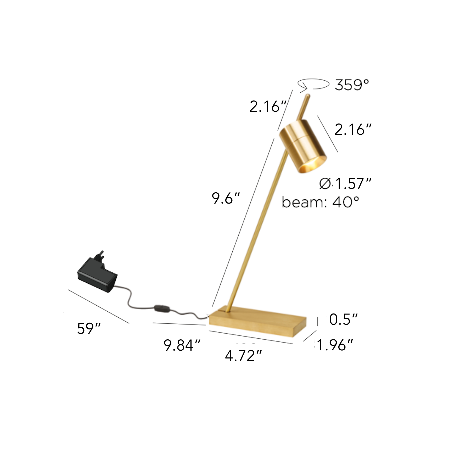 Aude Table/Desk Lamp - 4 Finish Options *Made to Order
