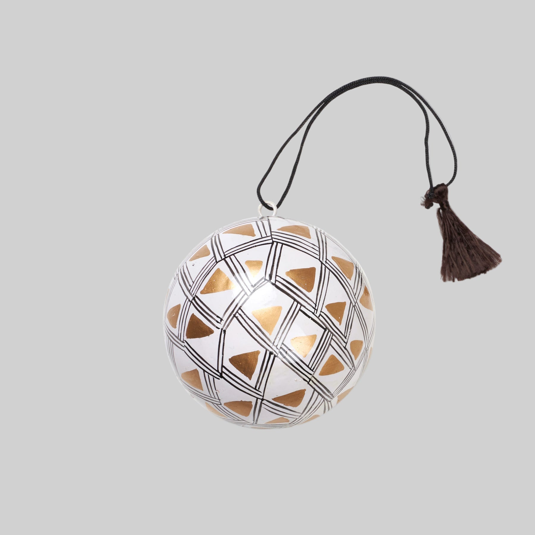 Holiday Ornament - Handpainted Bauble Triangle / Box of 6