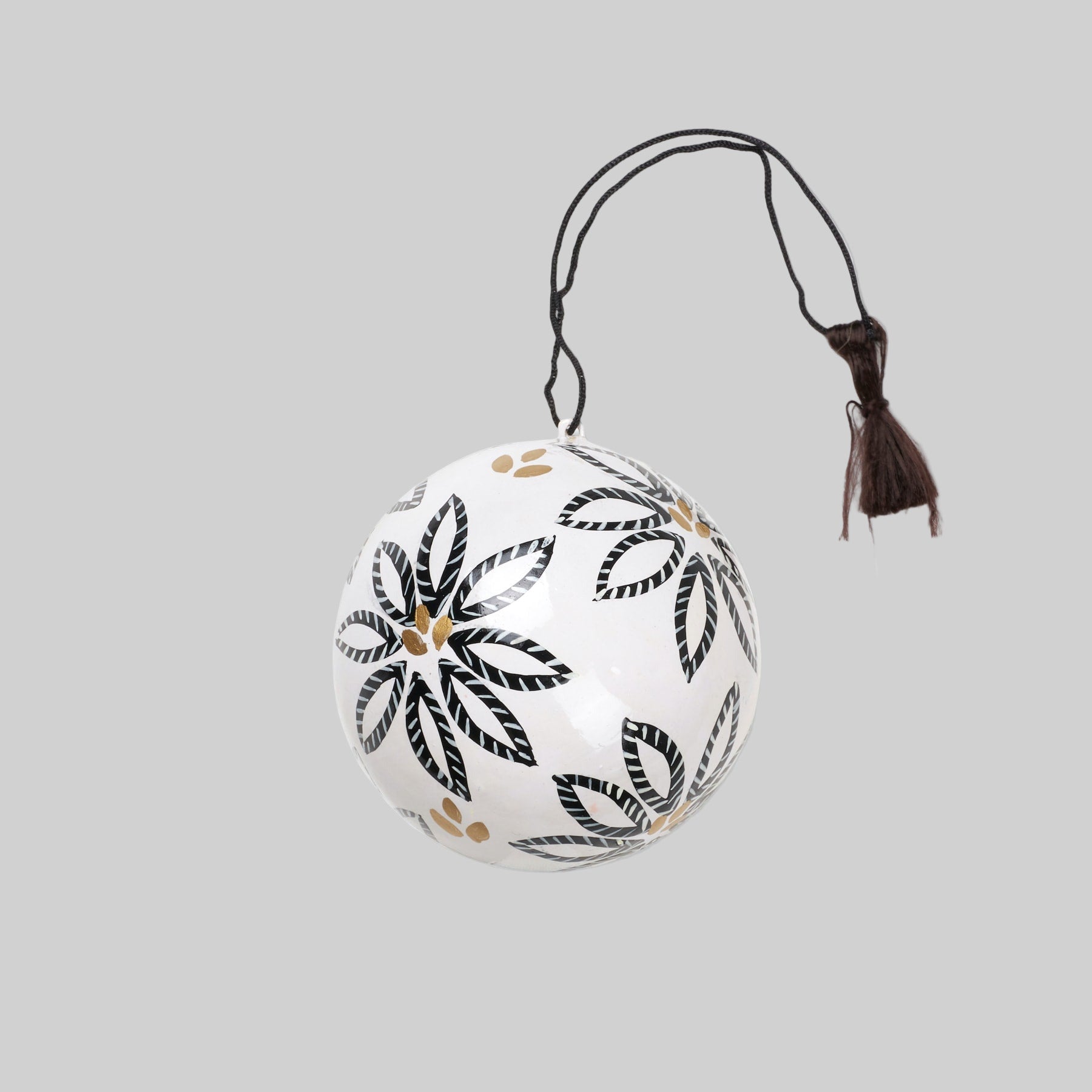 Holiday Ornament - Handpainted Bauble Flower / Box of 6
