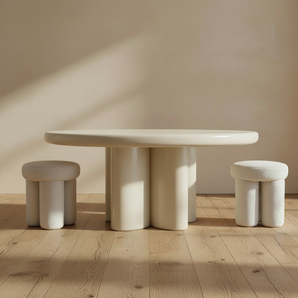 Big Foot Stool - Sheep Skin Off-White
