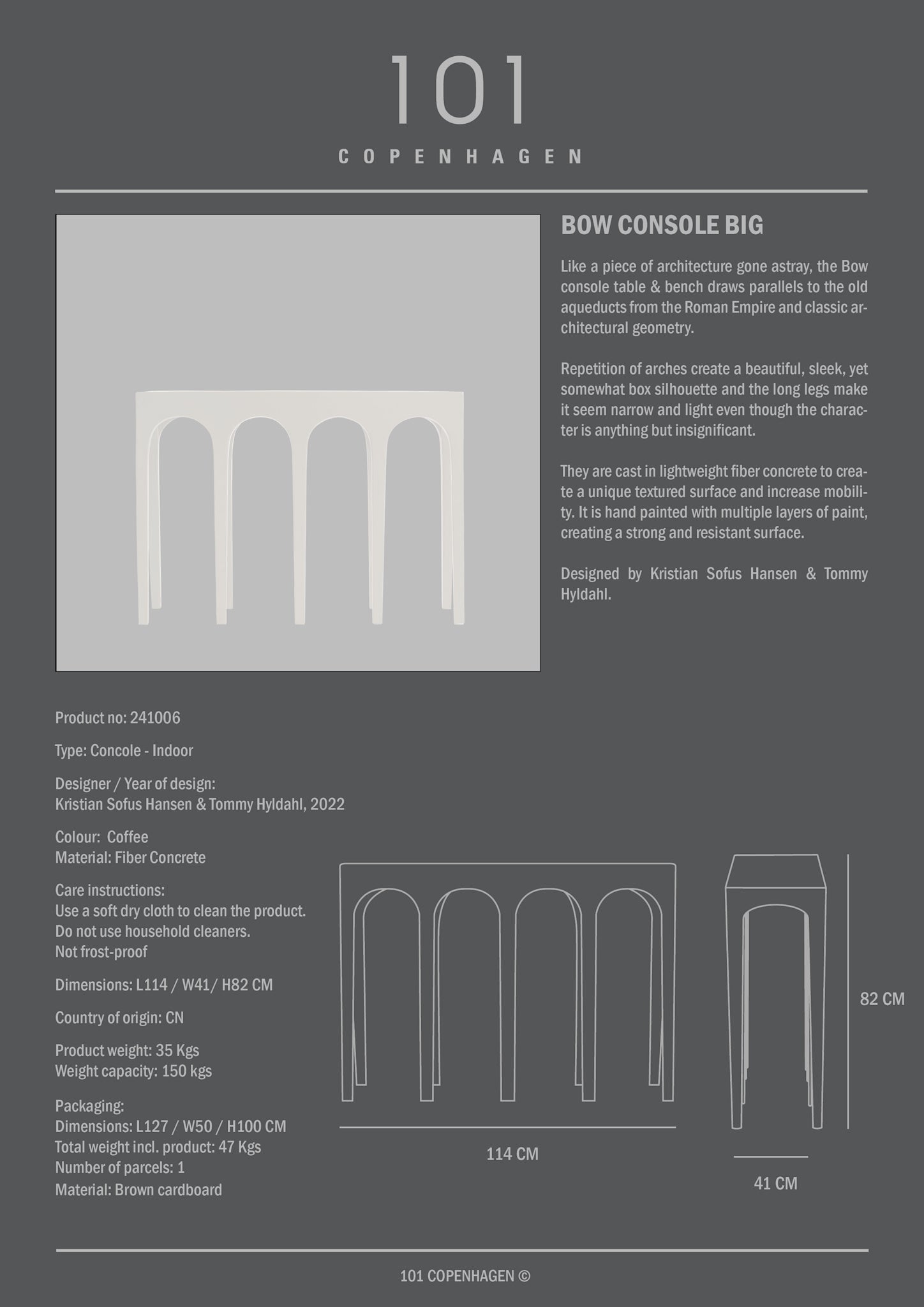 Bow Console, Big - Birch