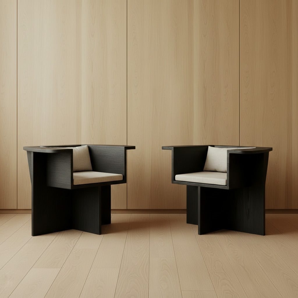 Brutus Lounge Chair - Coffee-Black Oak