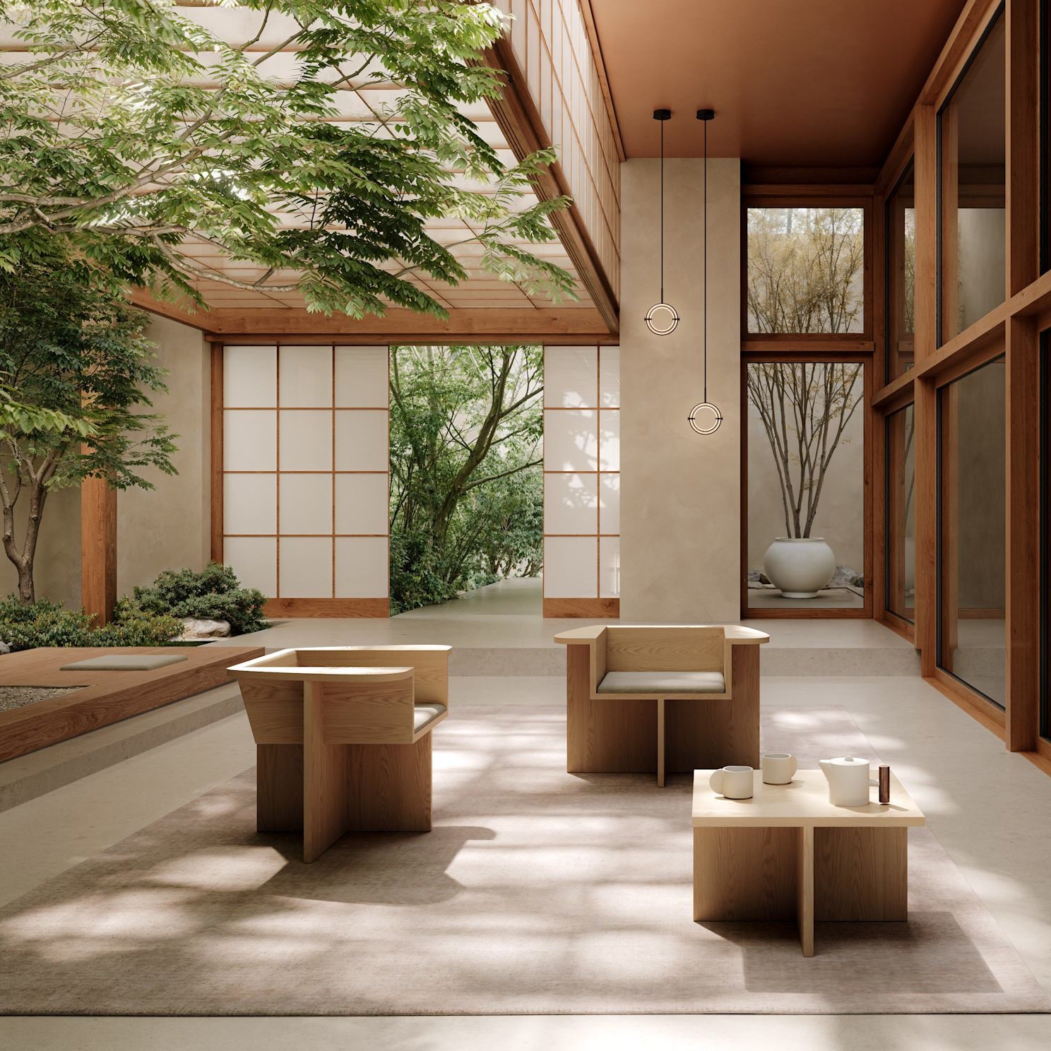 Maru Pendant, Mini - Burned Black*