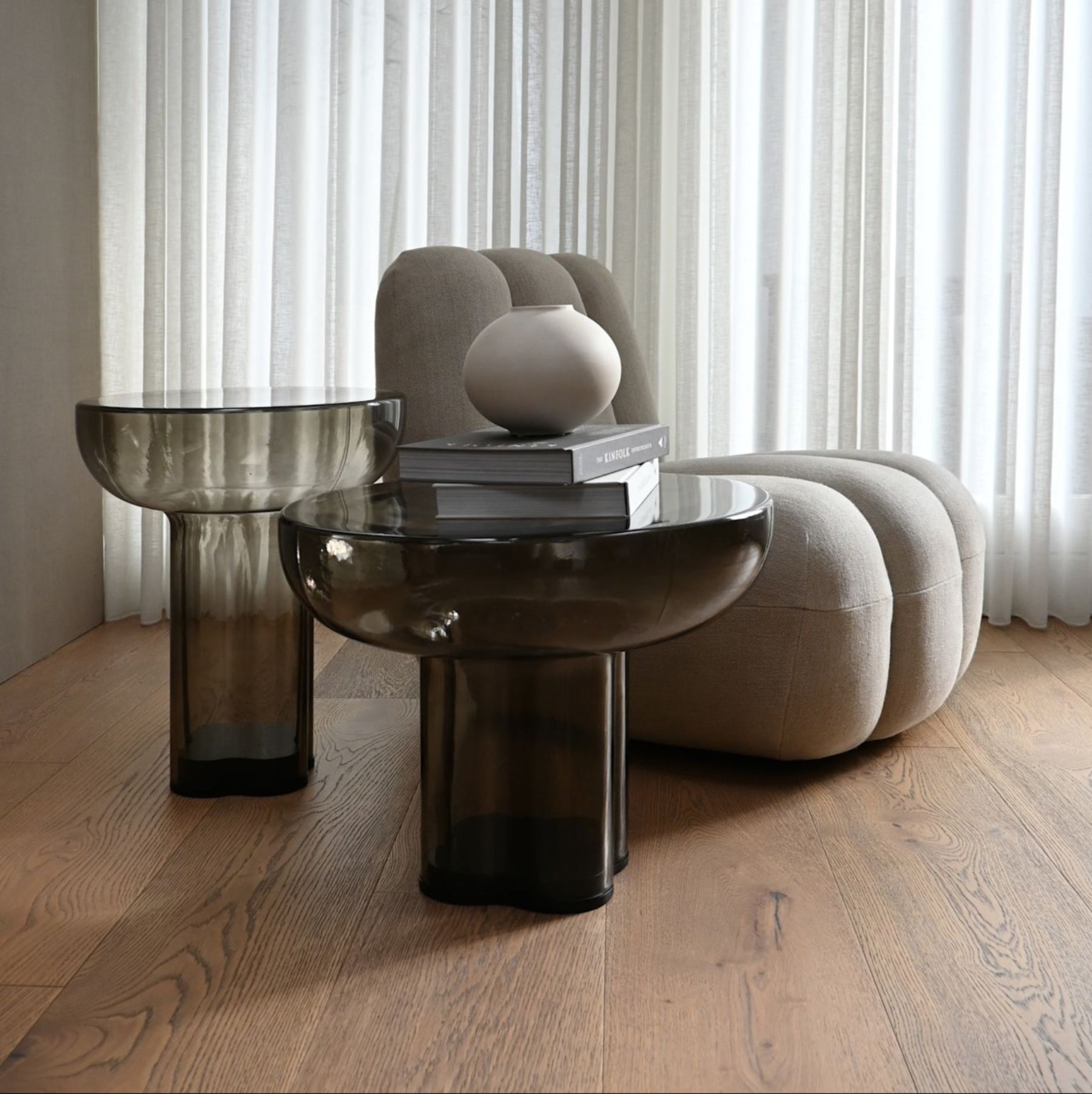 Crown Table Glass, Low - Smoked Forest