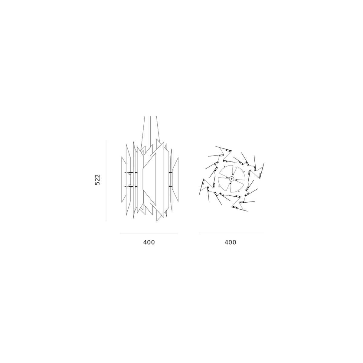 DIVAN 2 PENDANT 400 Brass