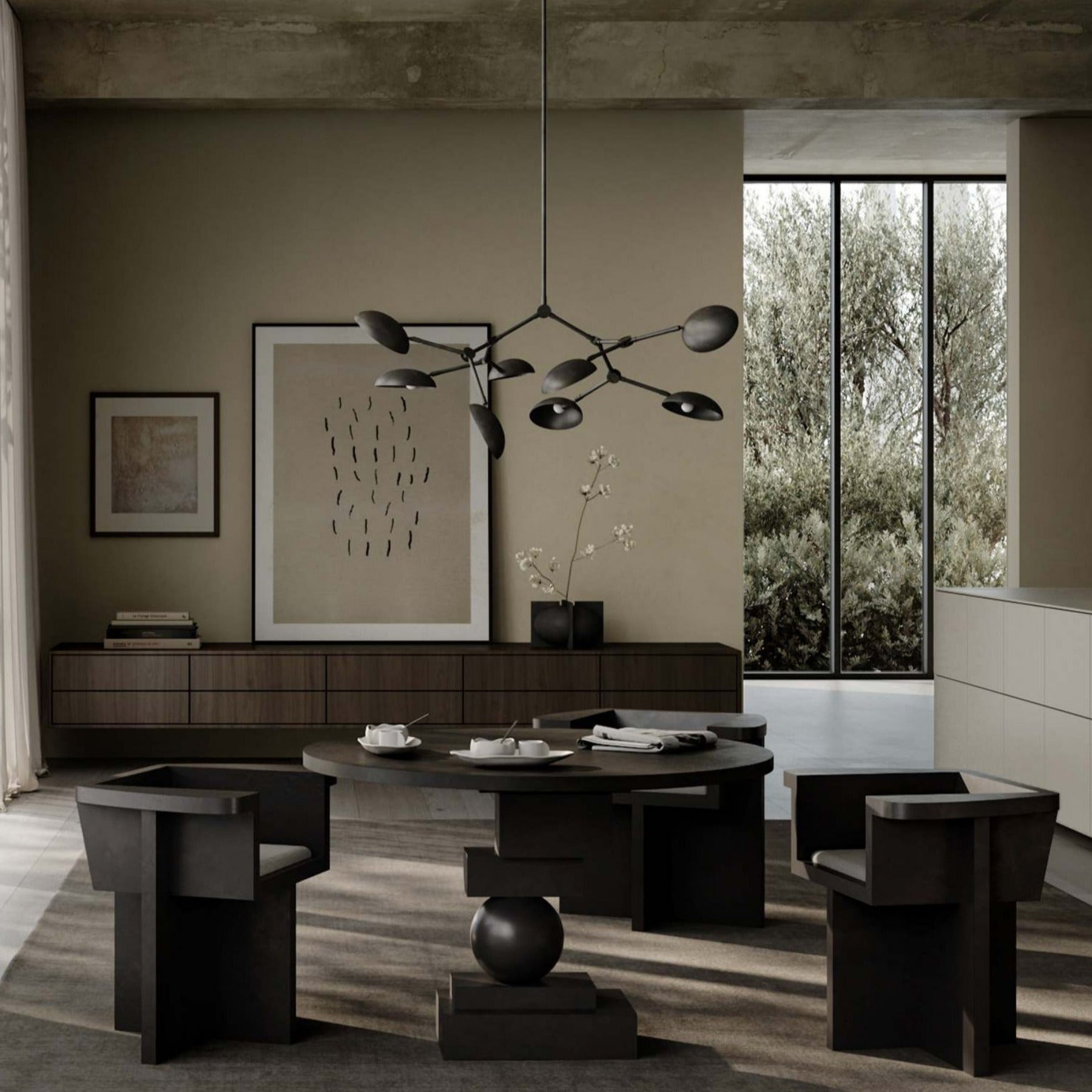 Drop Chandelier, Mini - Bronze, UL