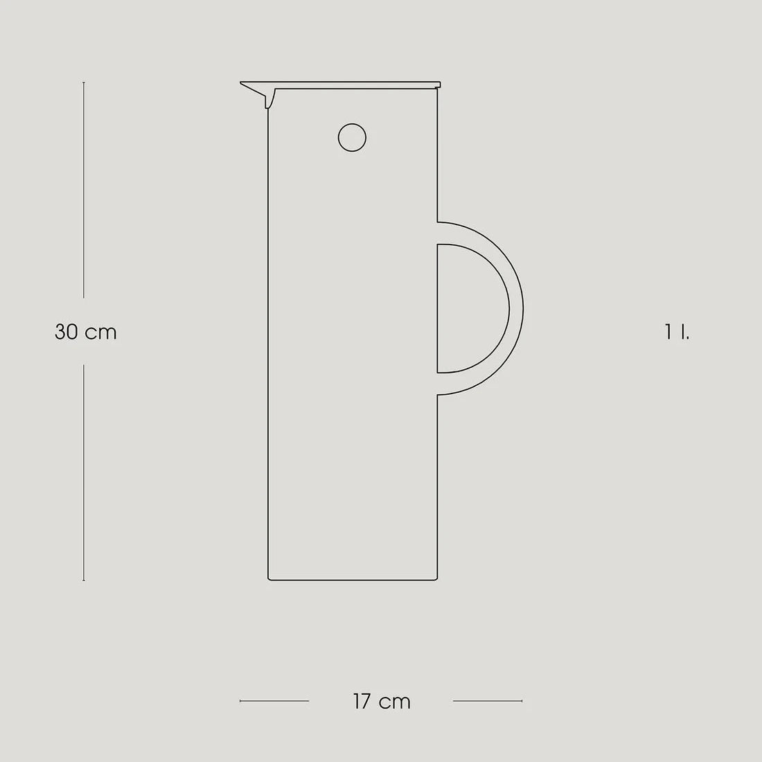 EM77 vacuum jug 1L- light grey