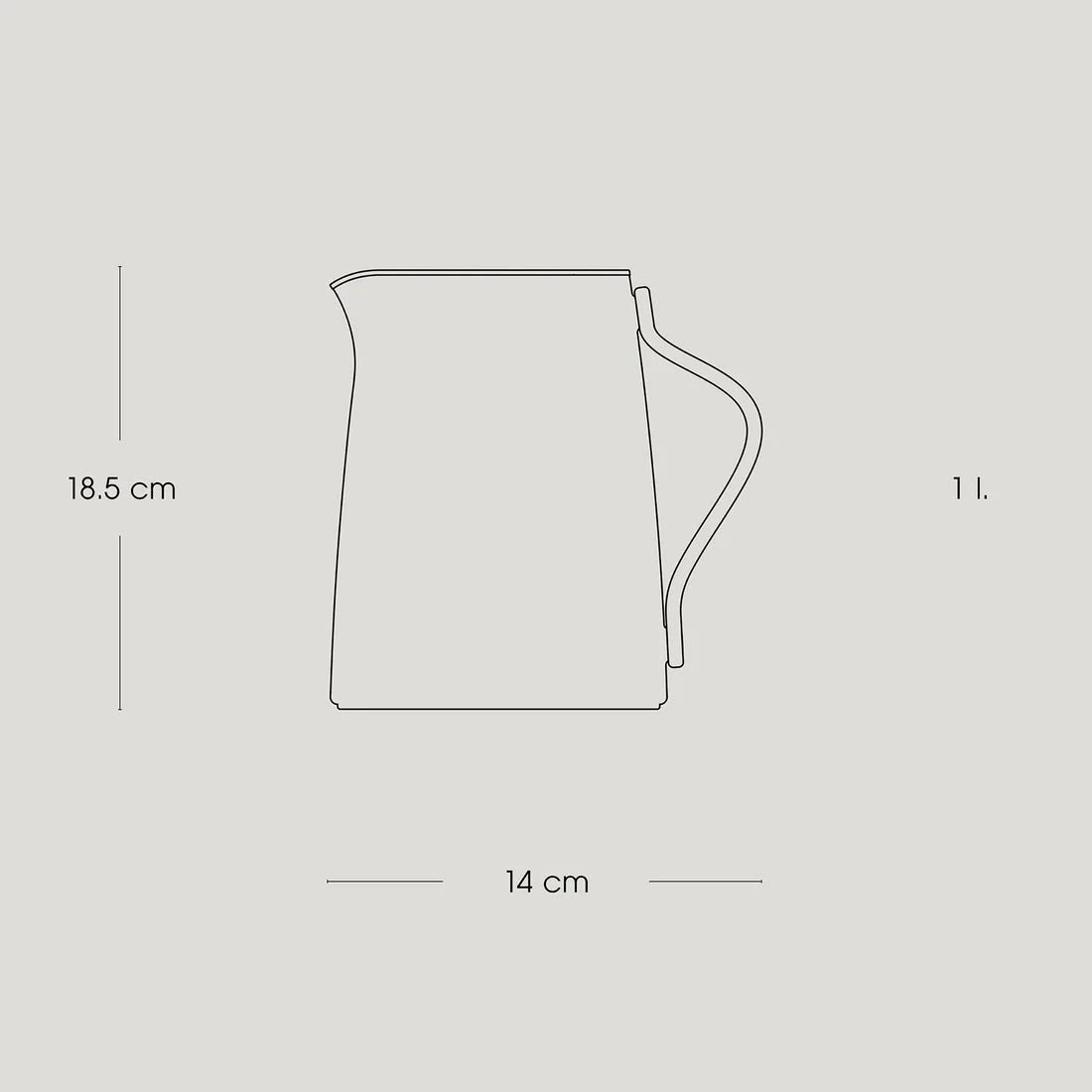 Emma vacuum jug with tea brewer - 1 L - black