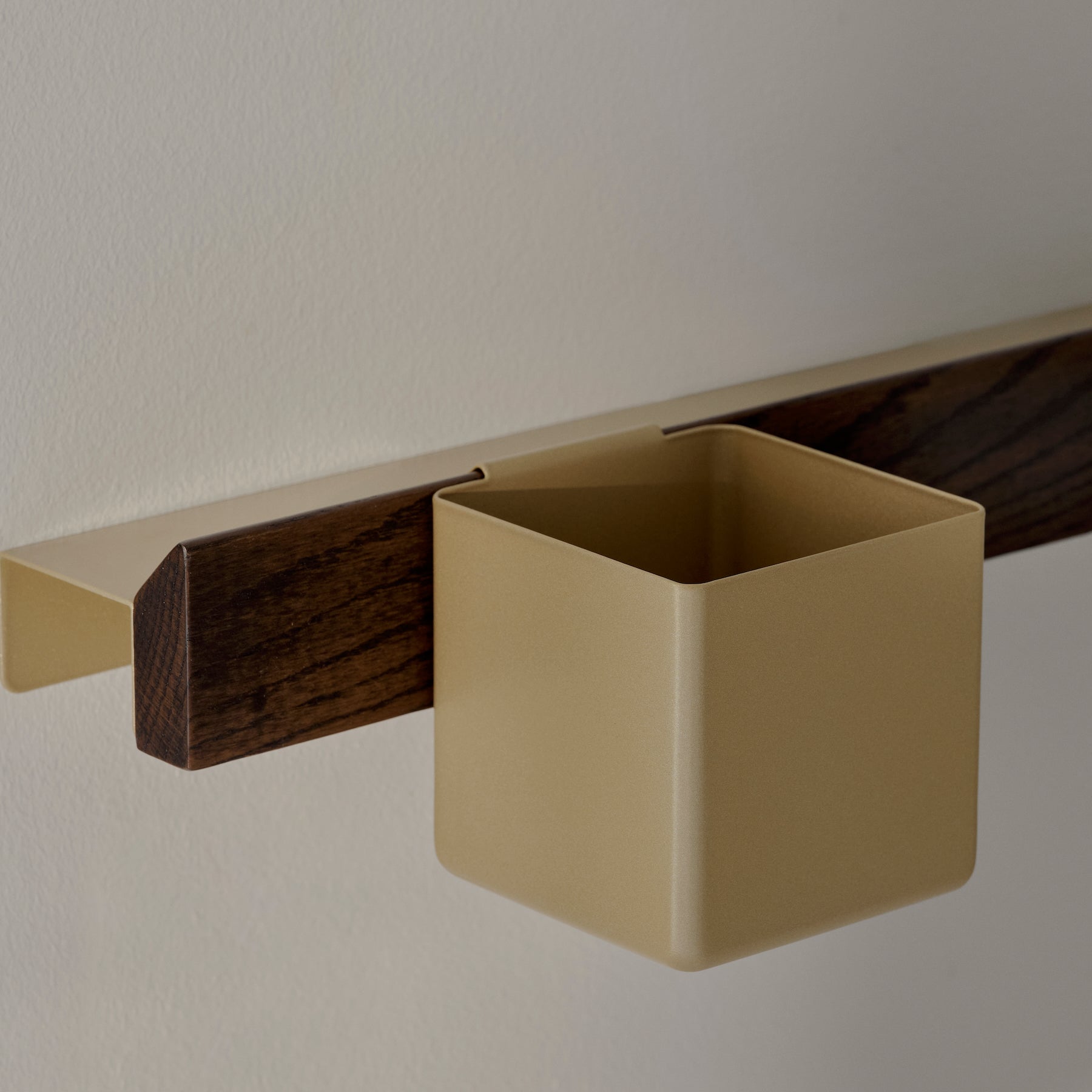 FLEX Wall System - Dark Oak & Brass