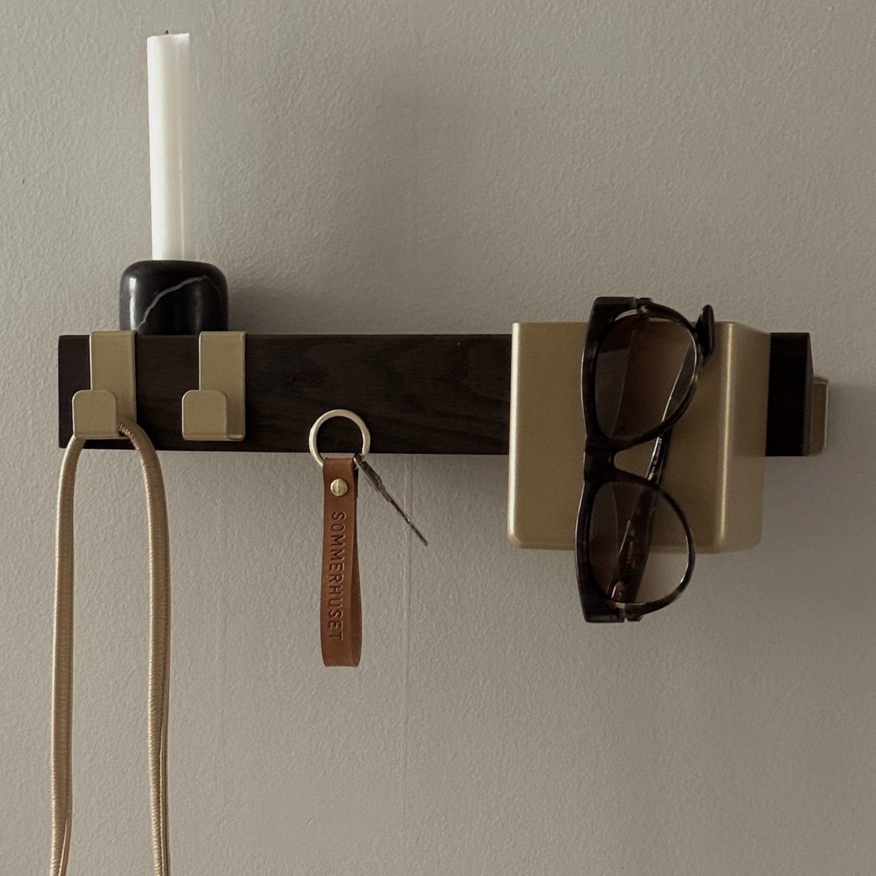 FLEX Wall System - Dark Oak & Brass