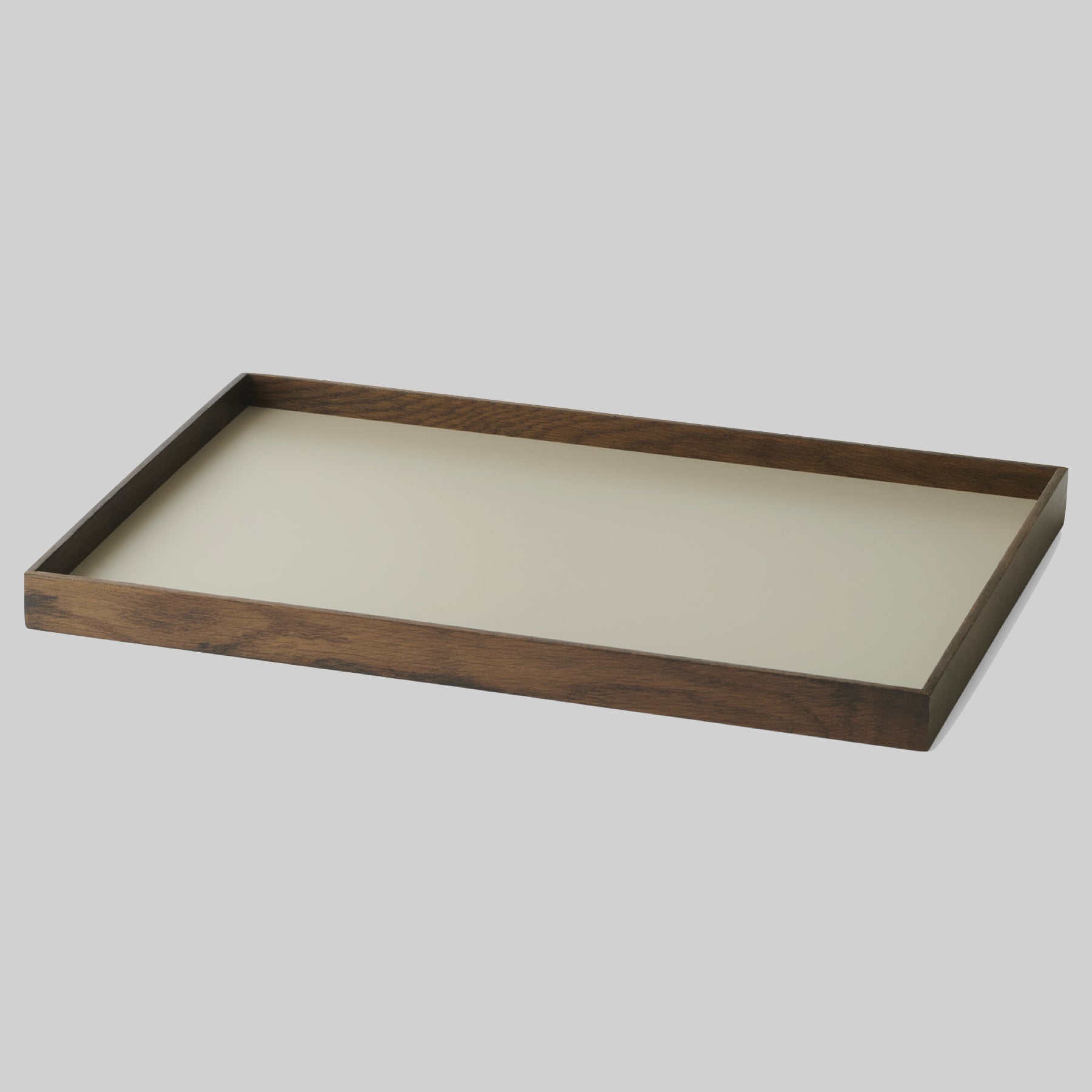 FRAME tray large, smoked oak/grey