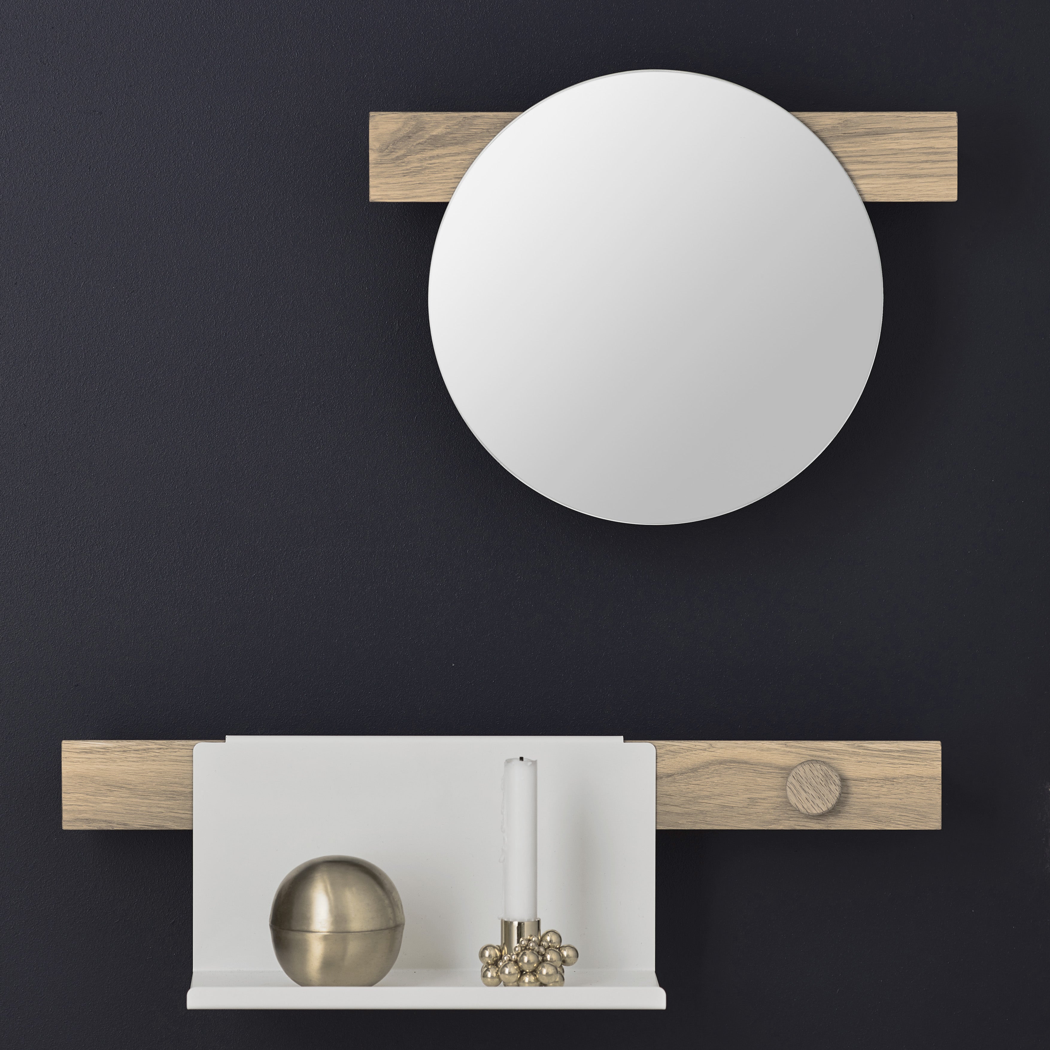 FLEX System magnetic shelf short, oak/black*